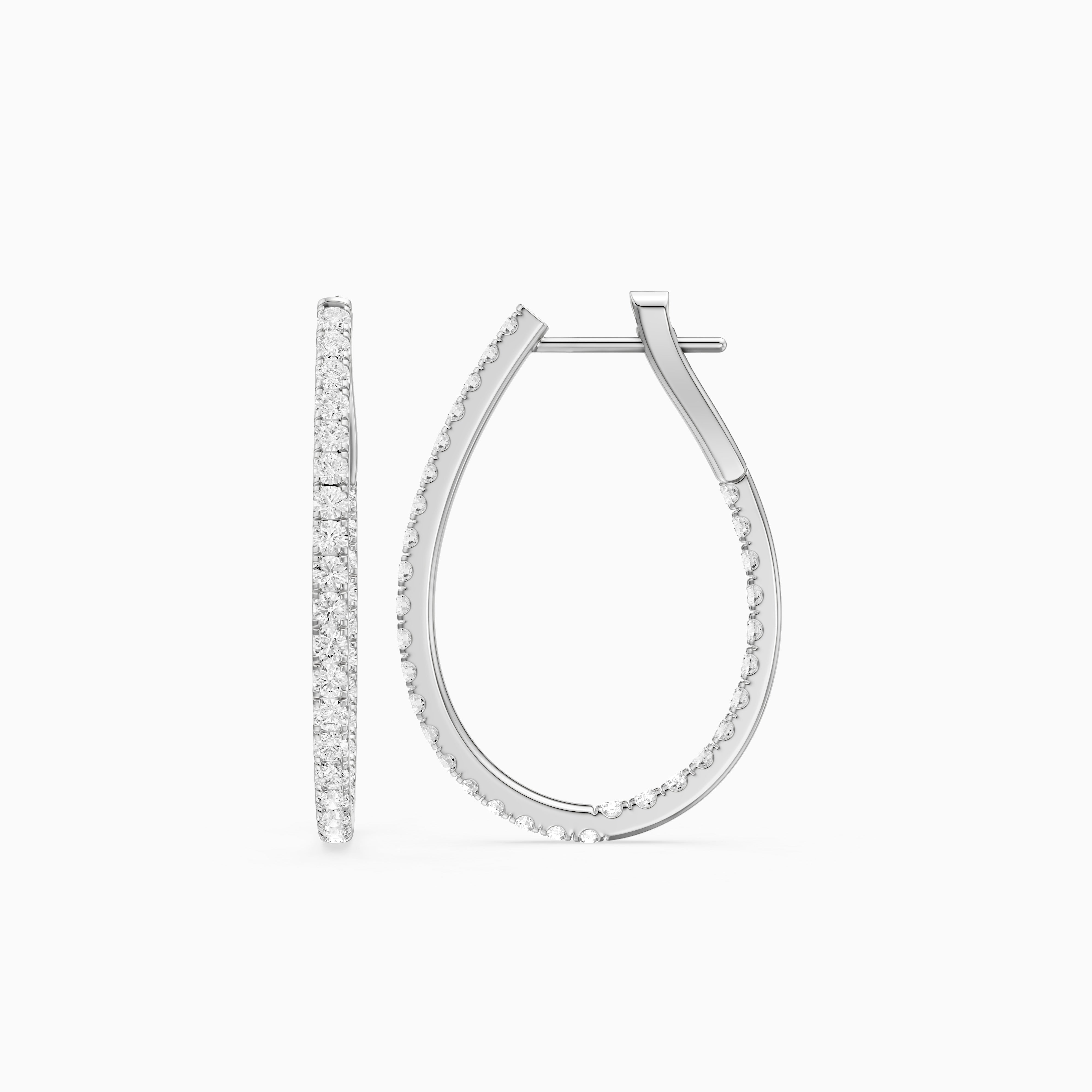 Mette Round Lab Grown Diamond Teardrop Hoop Earrings