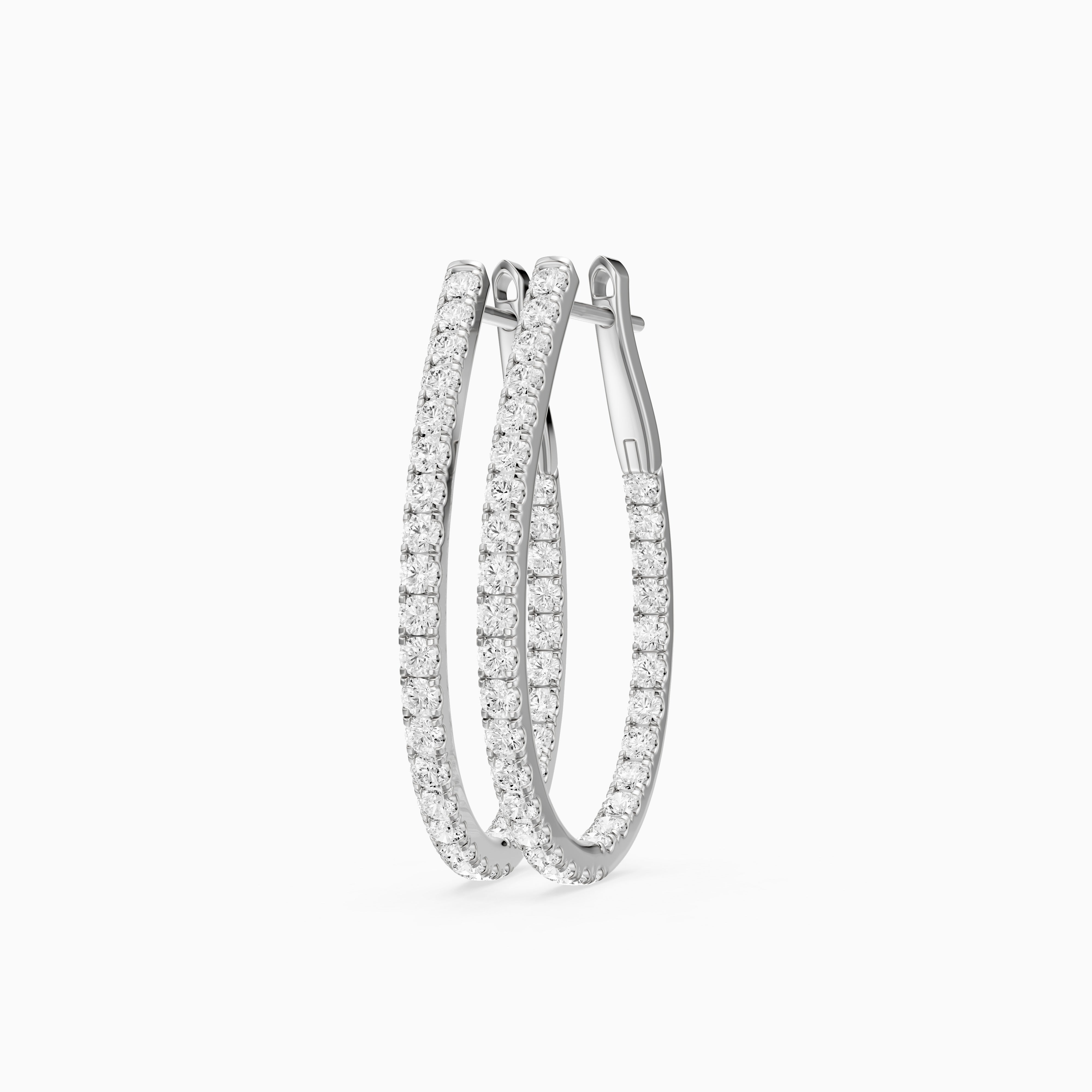 Mette Round Lab Grown Diamond Teardrop Hoop Earrings