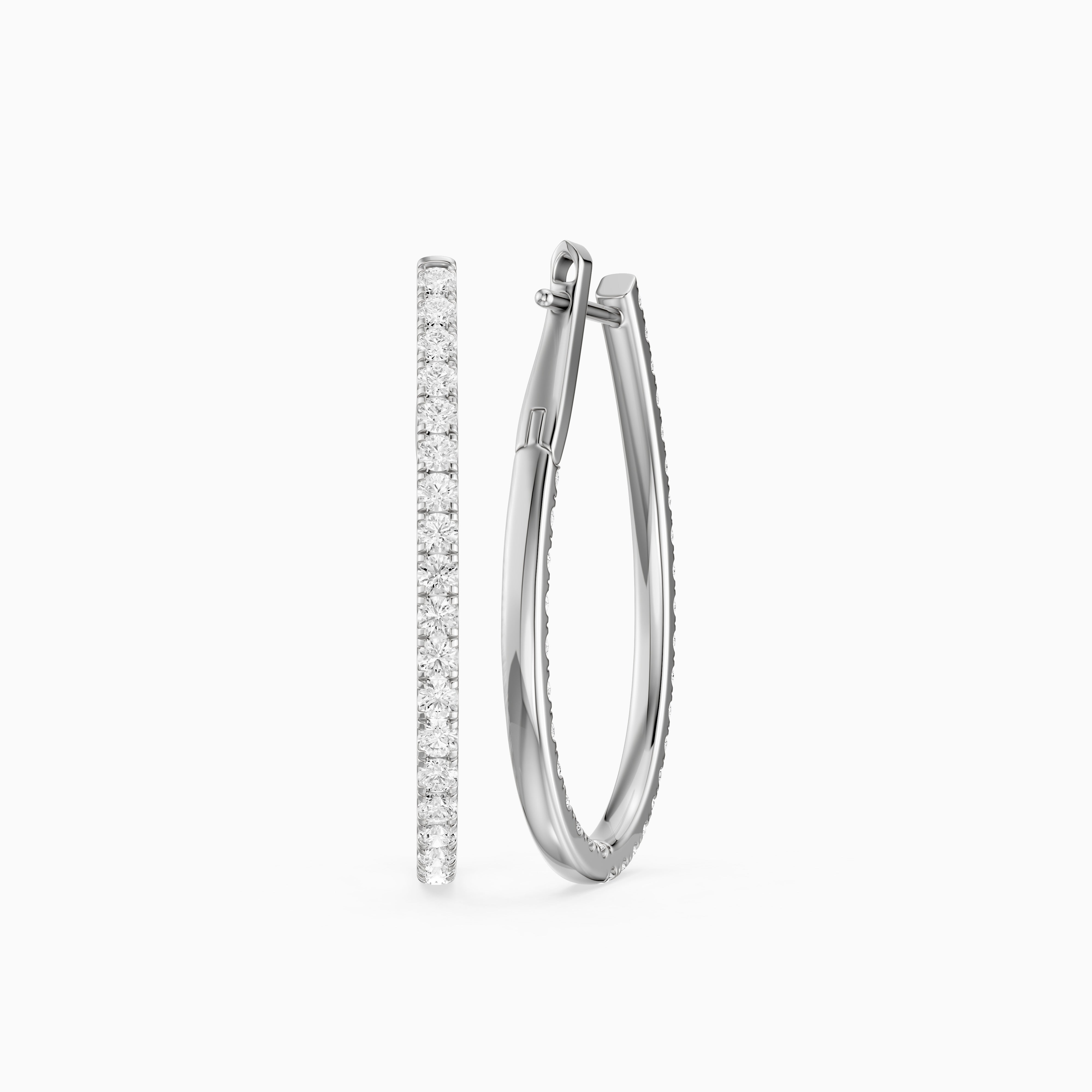 Mette Round Lab Grown Diamond Teardrop Hoop Earrings