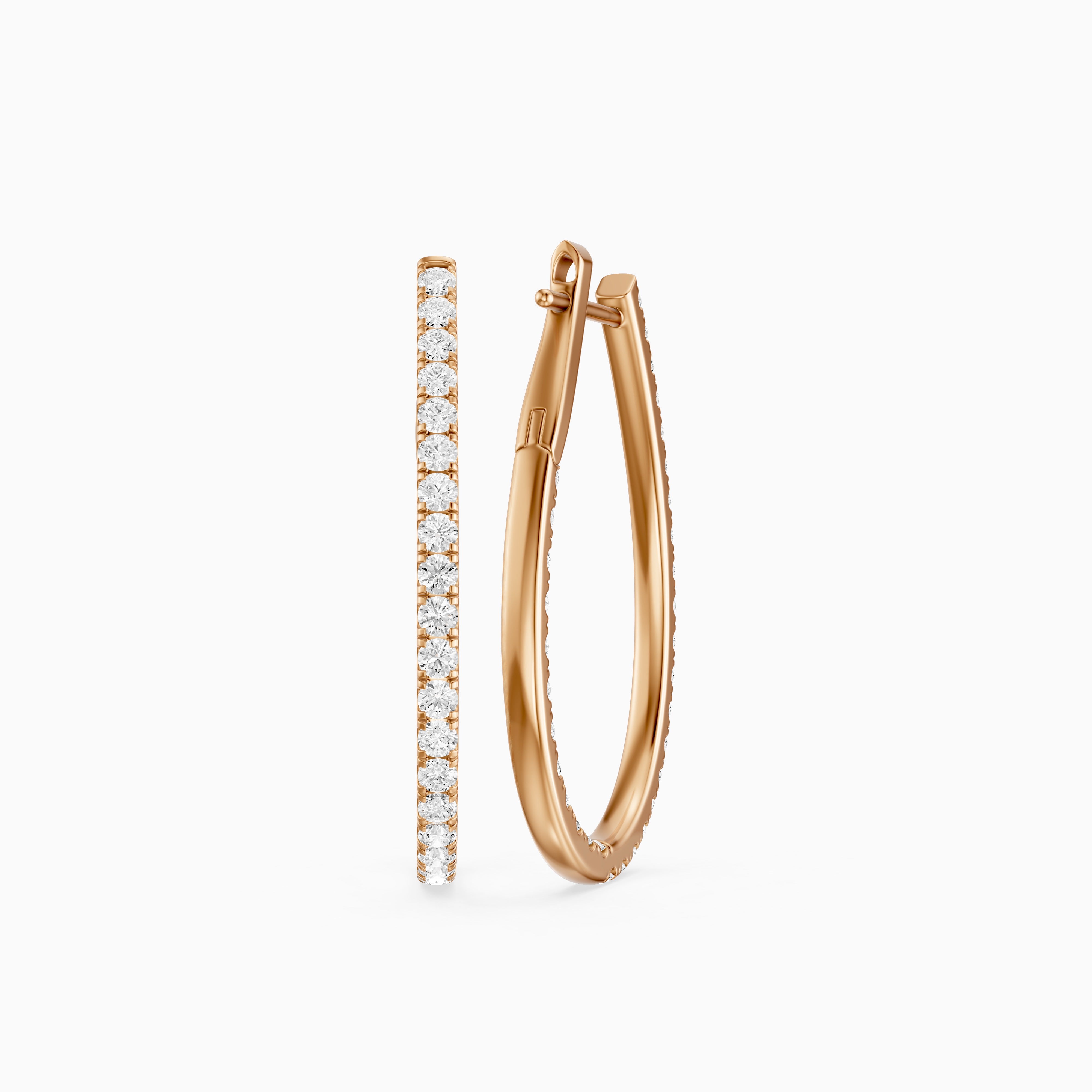 Mette Round Lab Grown Diamond Teardrop Hoop Earrings