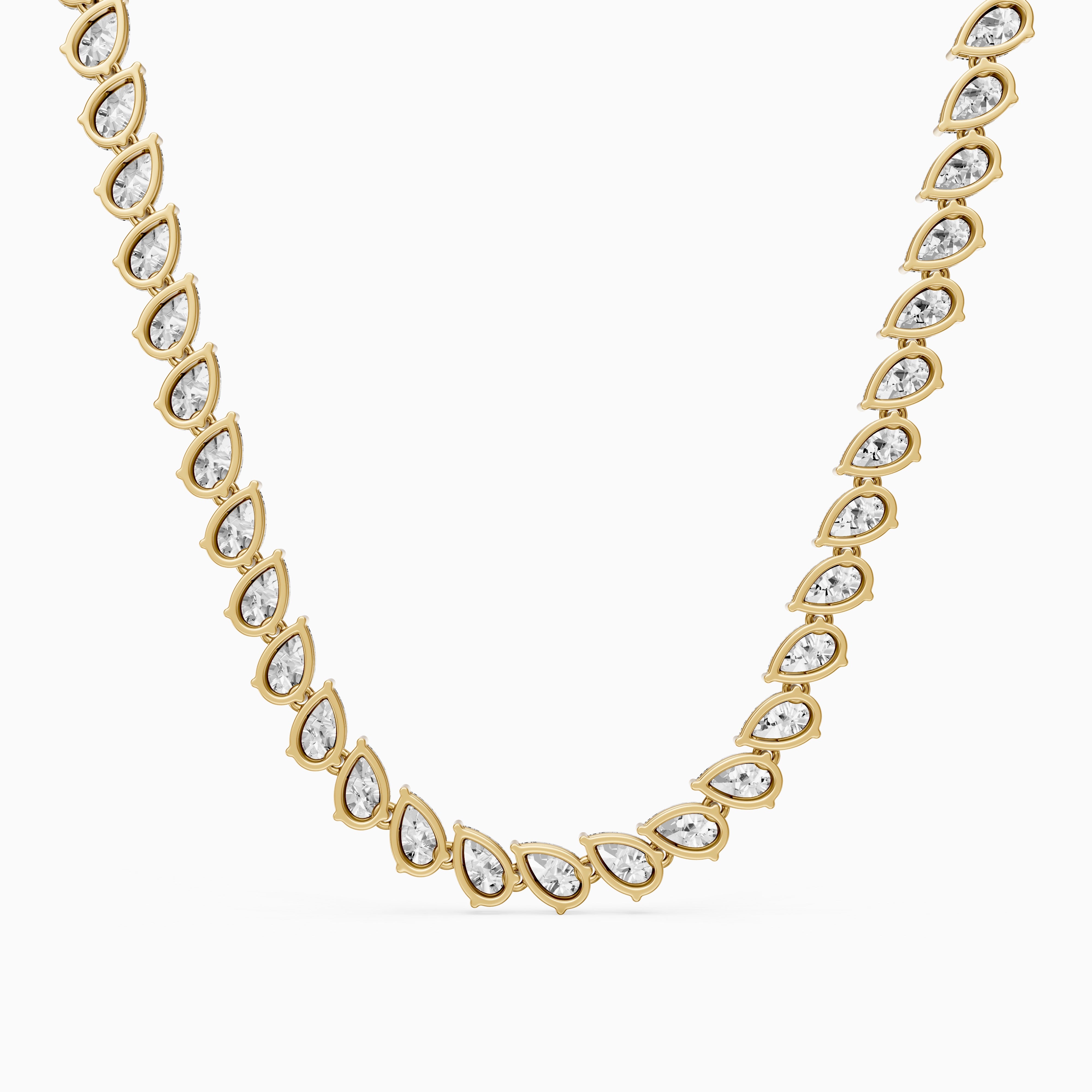 Nadia Alternating Pear Lab Grown Diamond Tennis Necklace