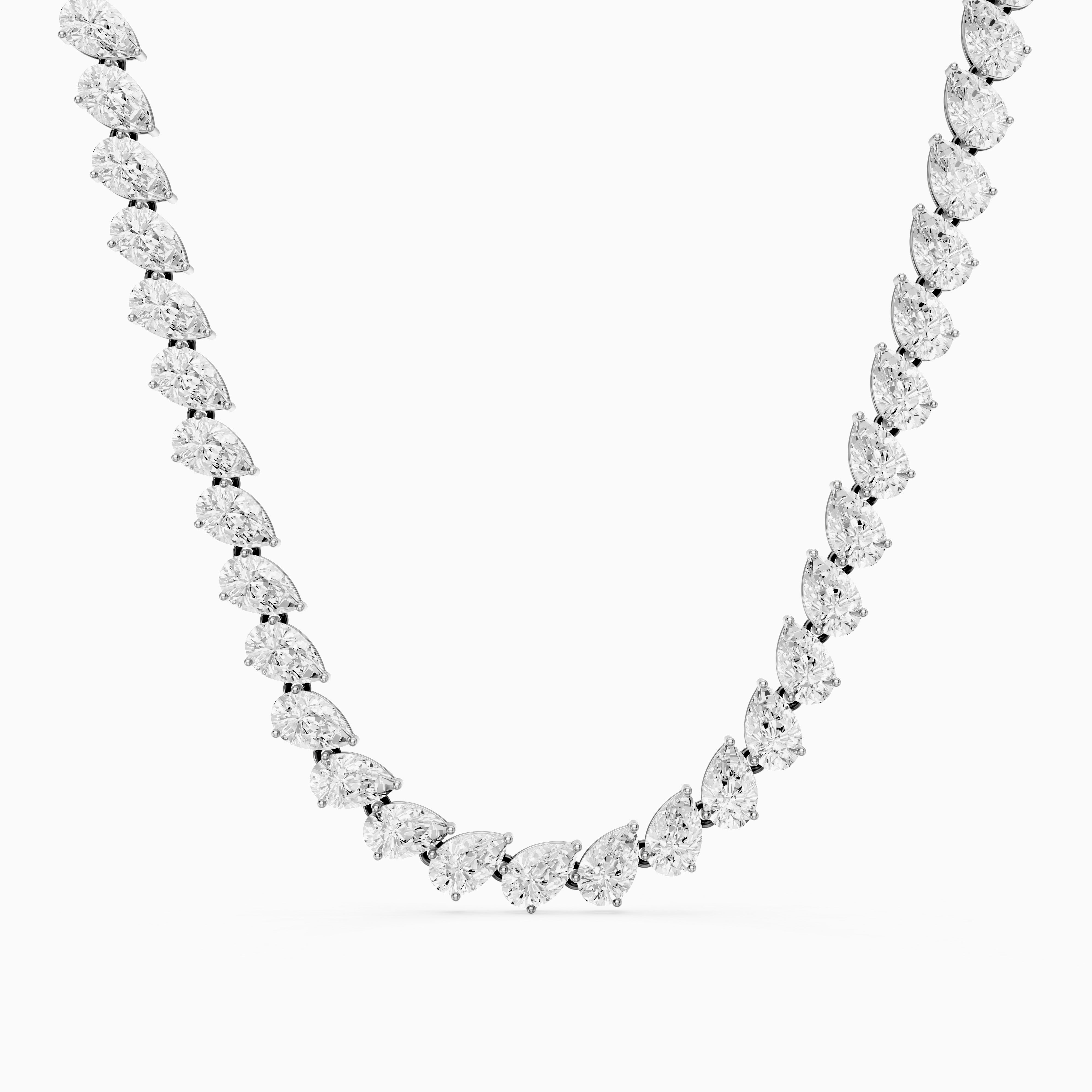Nadia Alternating Pear Lab Grown Diamond Tennis Necklace