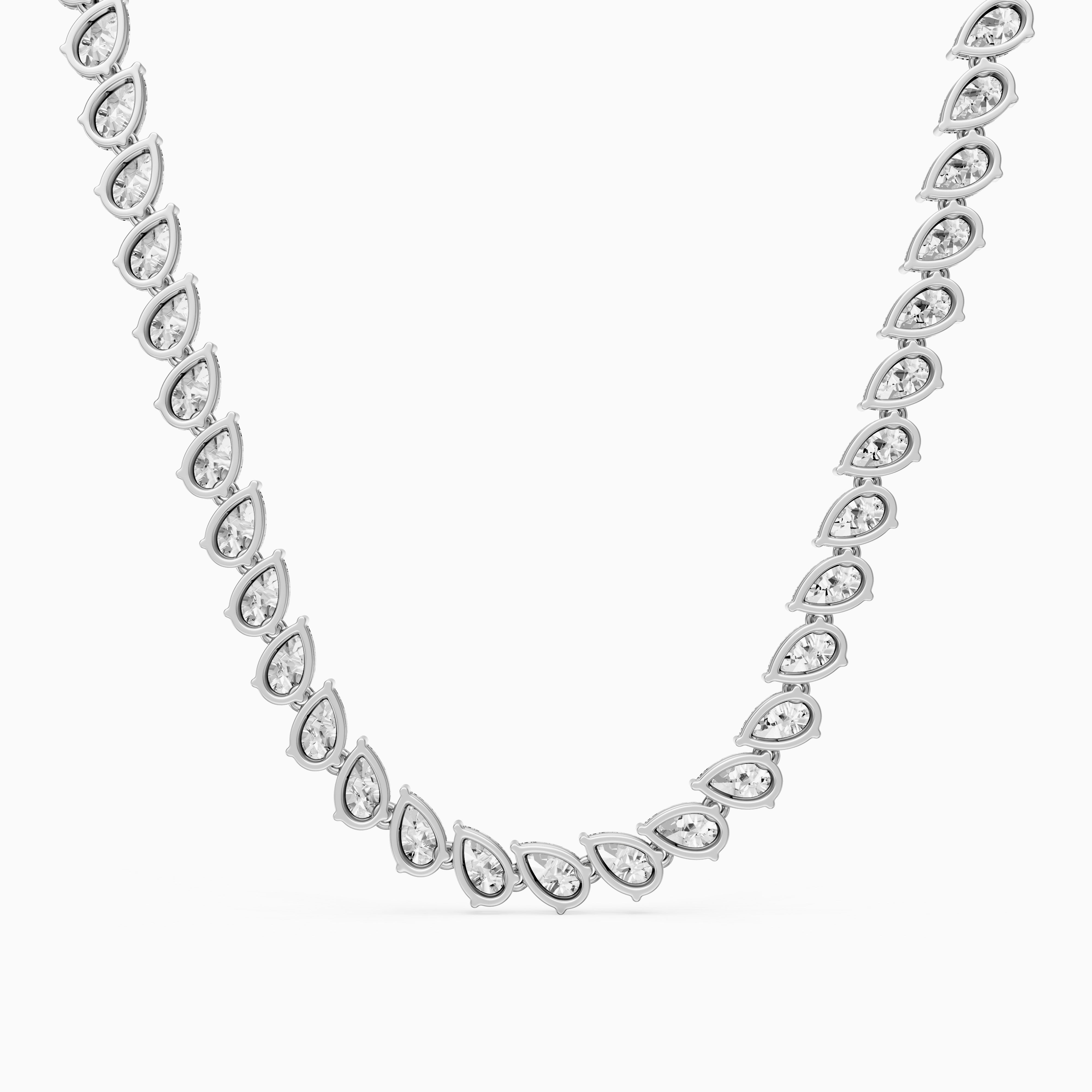 Nadia Alternating Pear Lab Grown Diamond Tennis Necklace