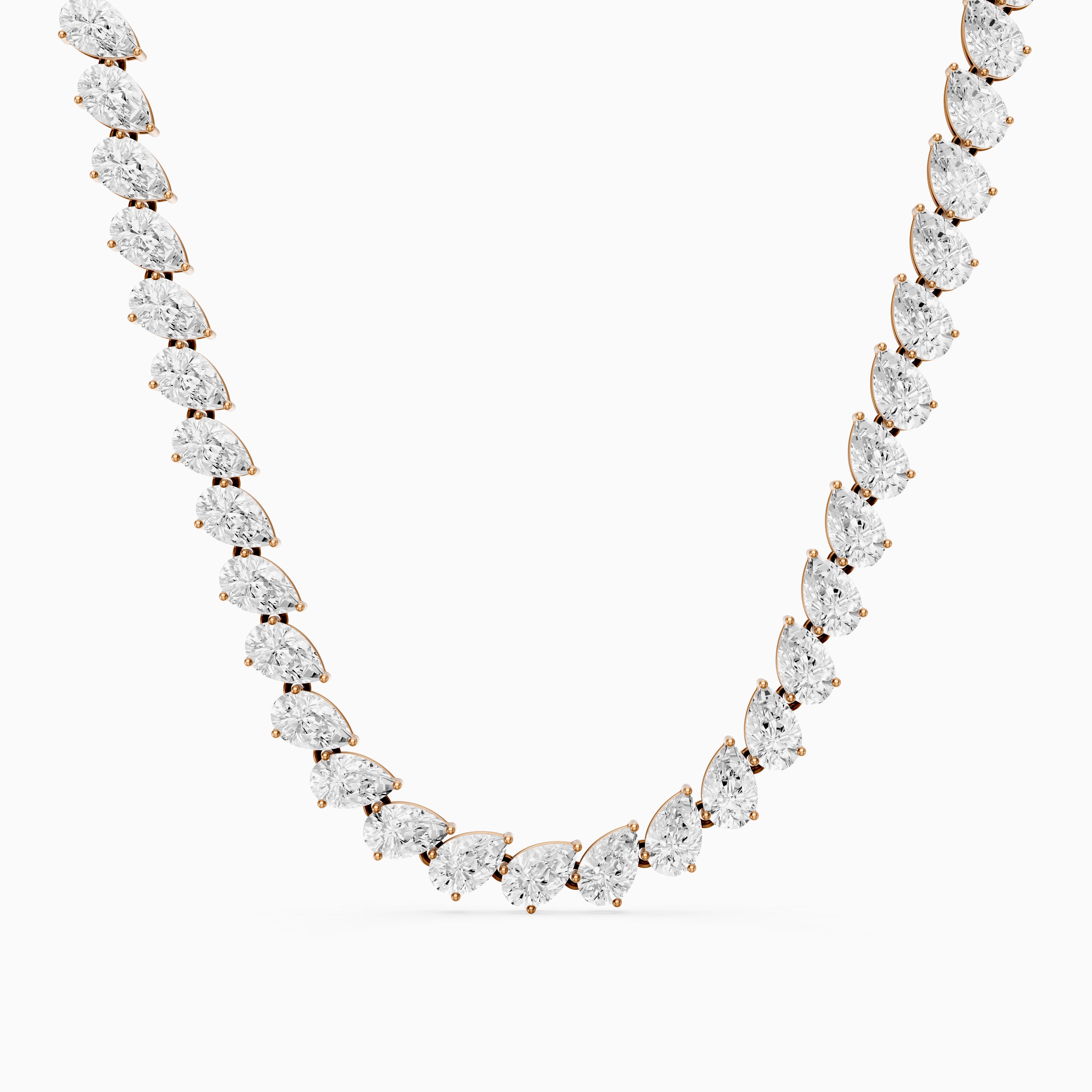 Nadia Alternating Pear Lab Grown Diamond Tennis Necklace