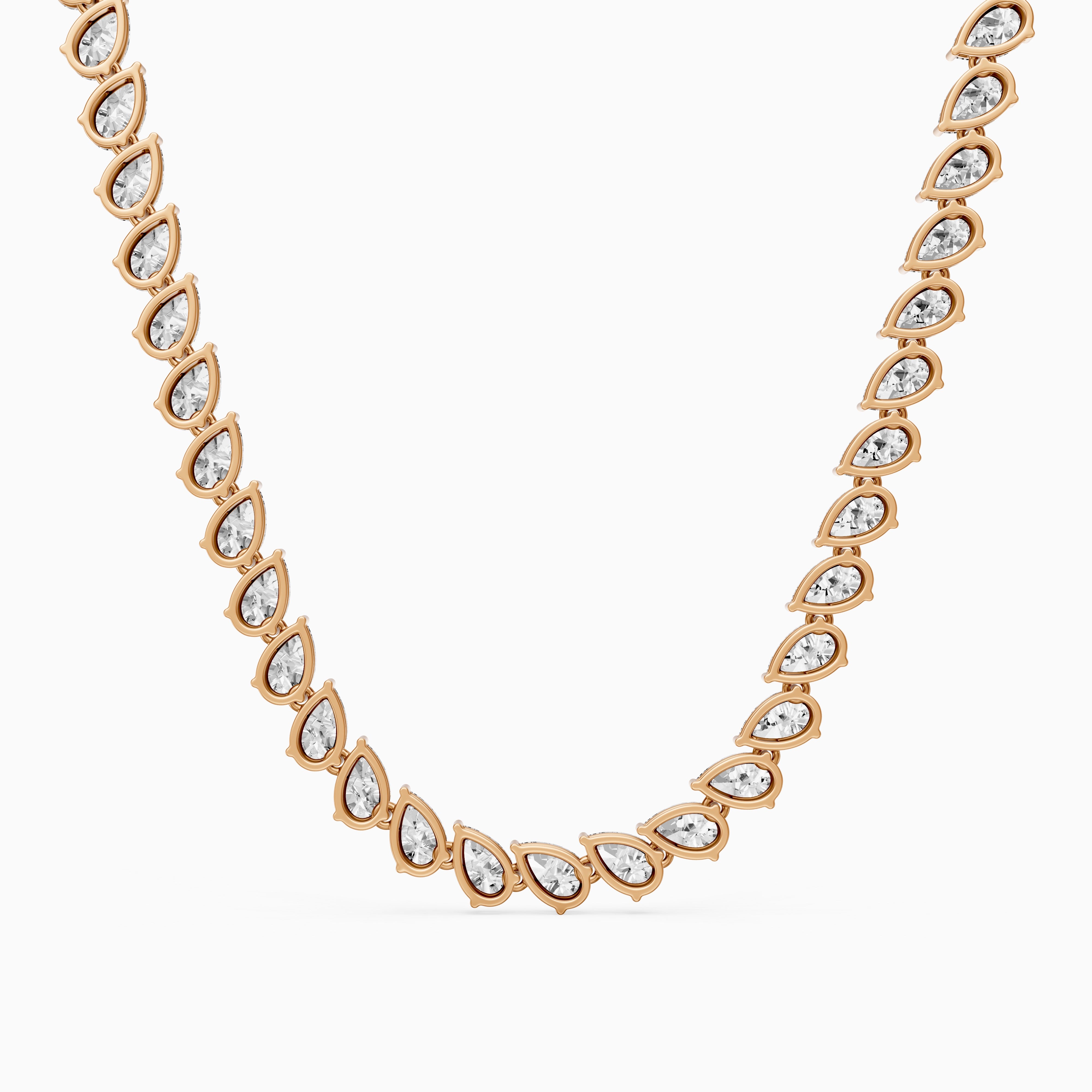 Nadia Alternating Pear Lab Grown Diamond Tennis Necklace