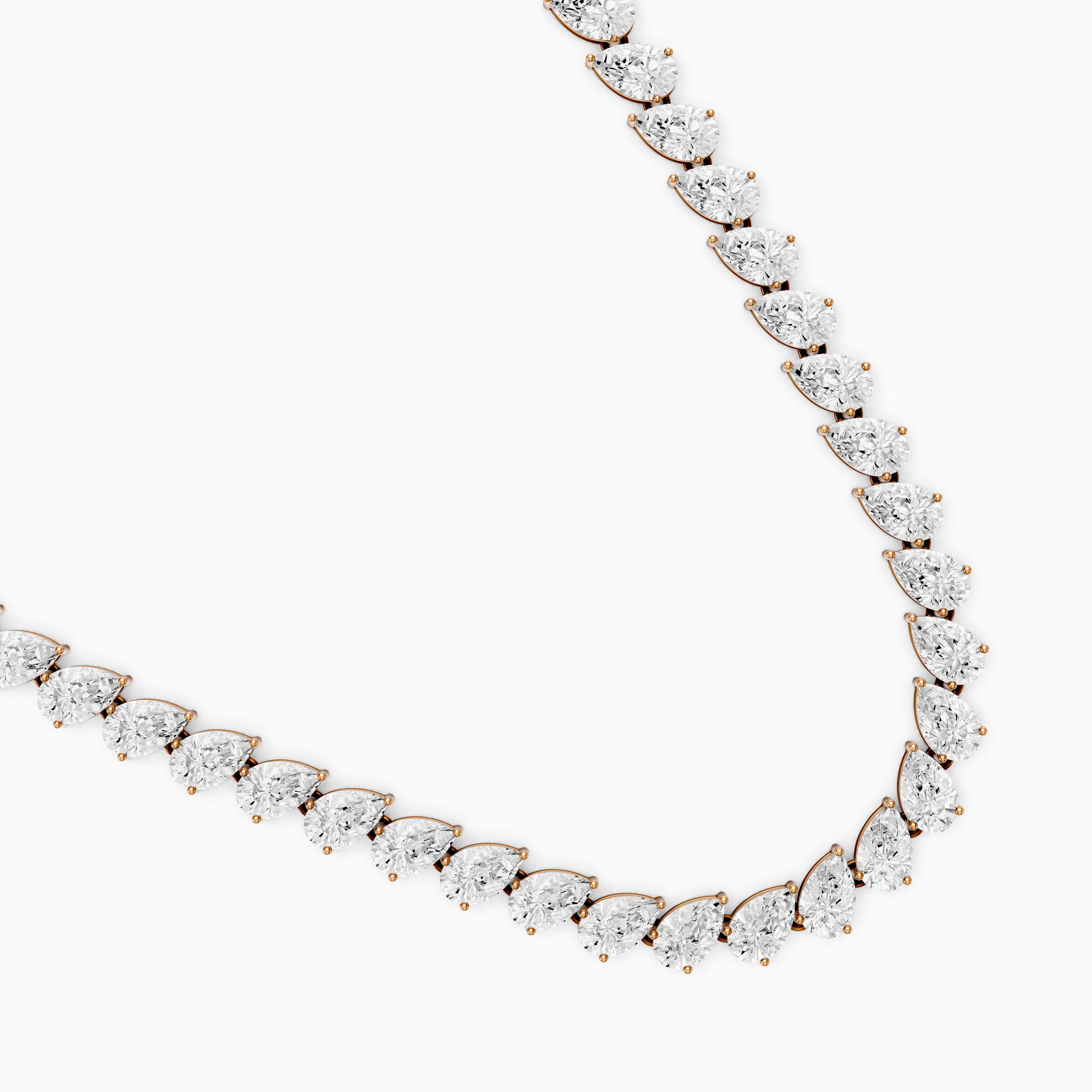 Nadia Alternating Pear Lab Grown Diamond Tennis Necklace