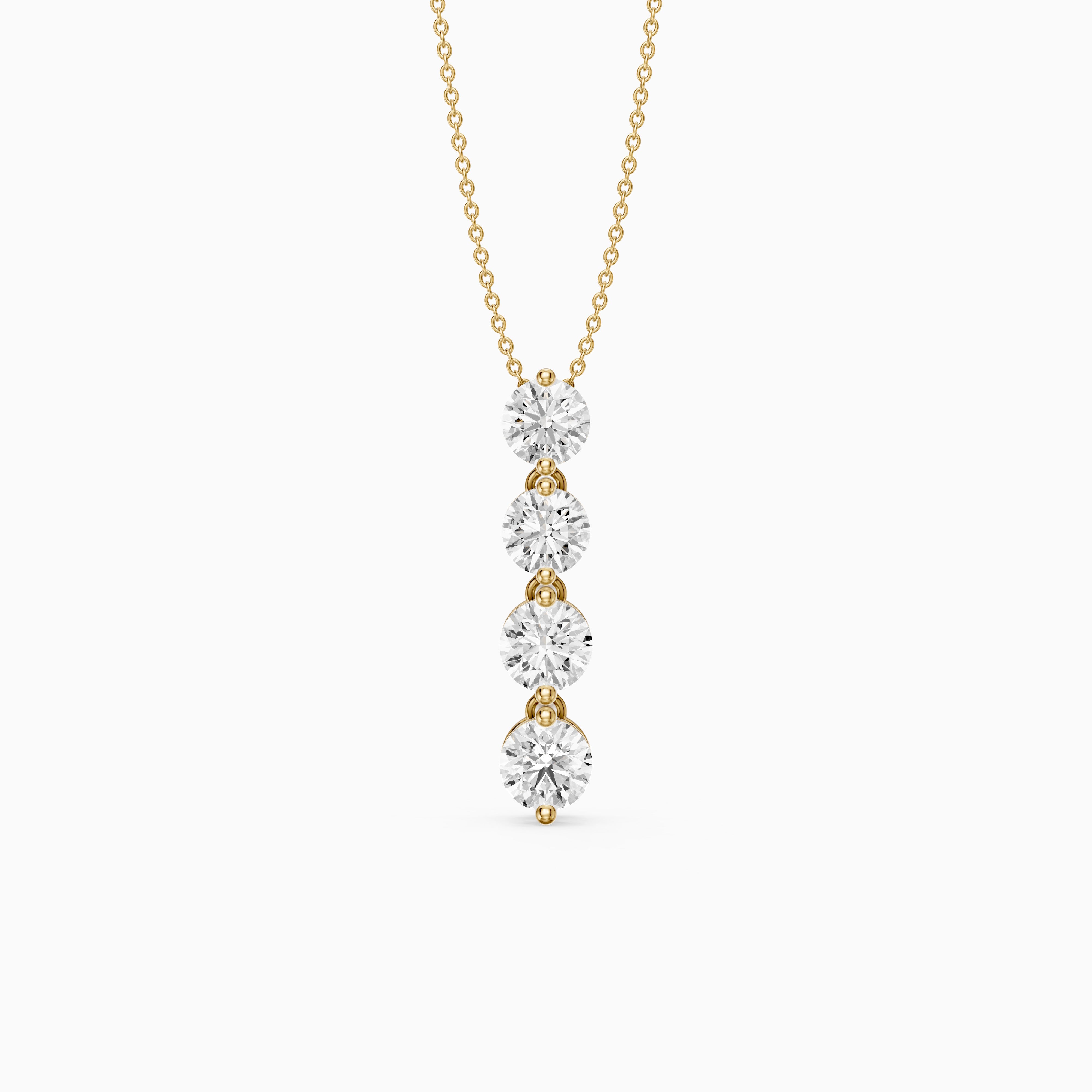 Daniela Round Lab Grown Diamond Vertical Drop Pendant