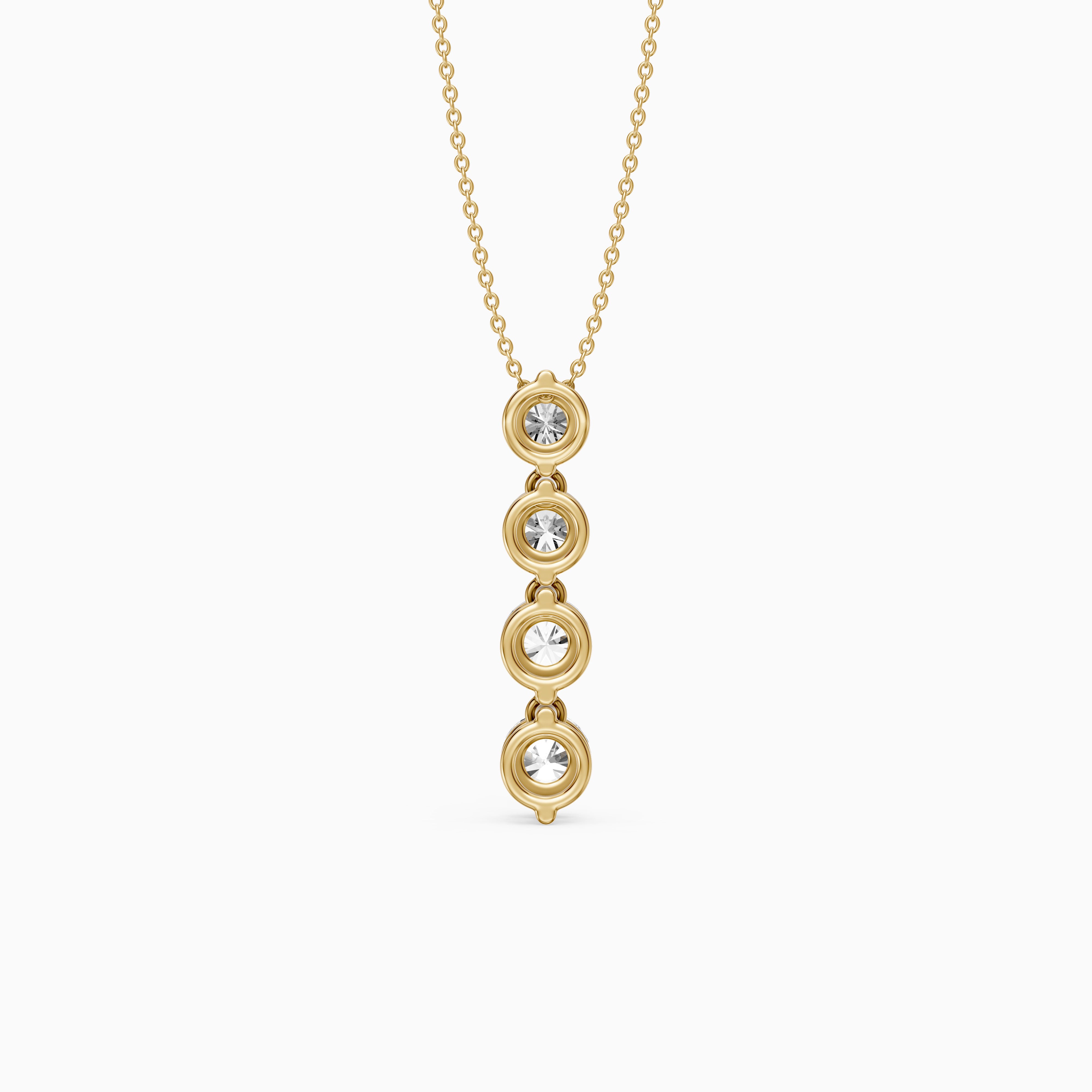 Daniela Round Lab Grown Diamond Vertical Drop Pendant
