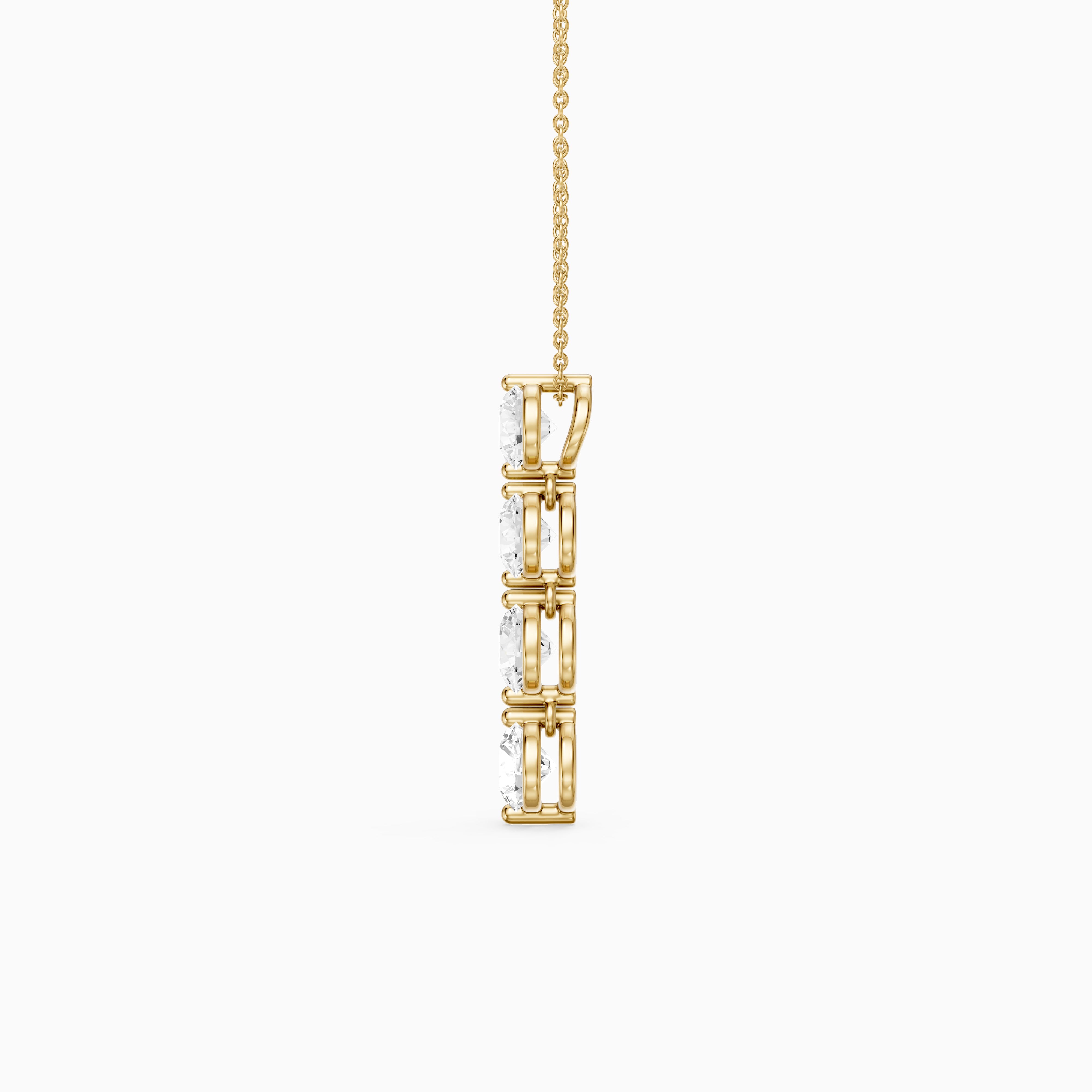 Daniela Round Lab Grown Diamond Vertical Drop Pendant