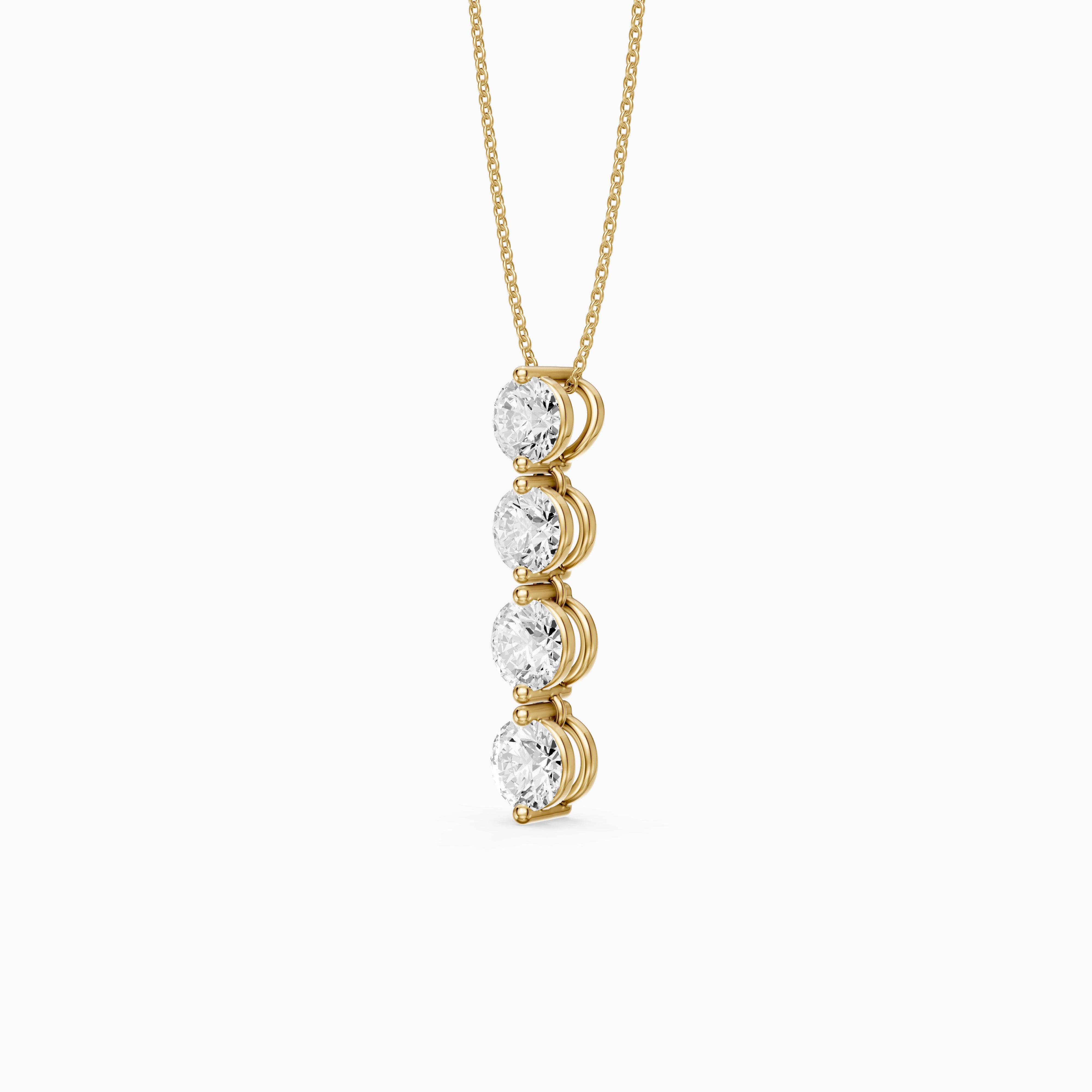 Daniela Round Lab Grown Diamond Vertical Drop Pendant