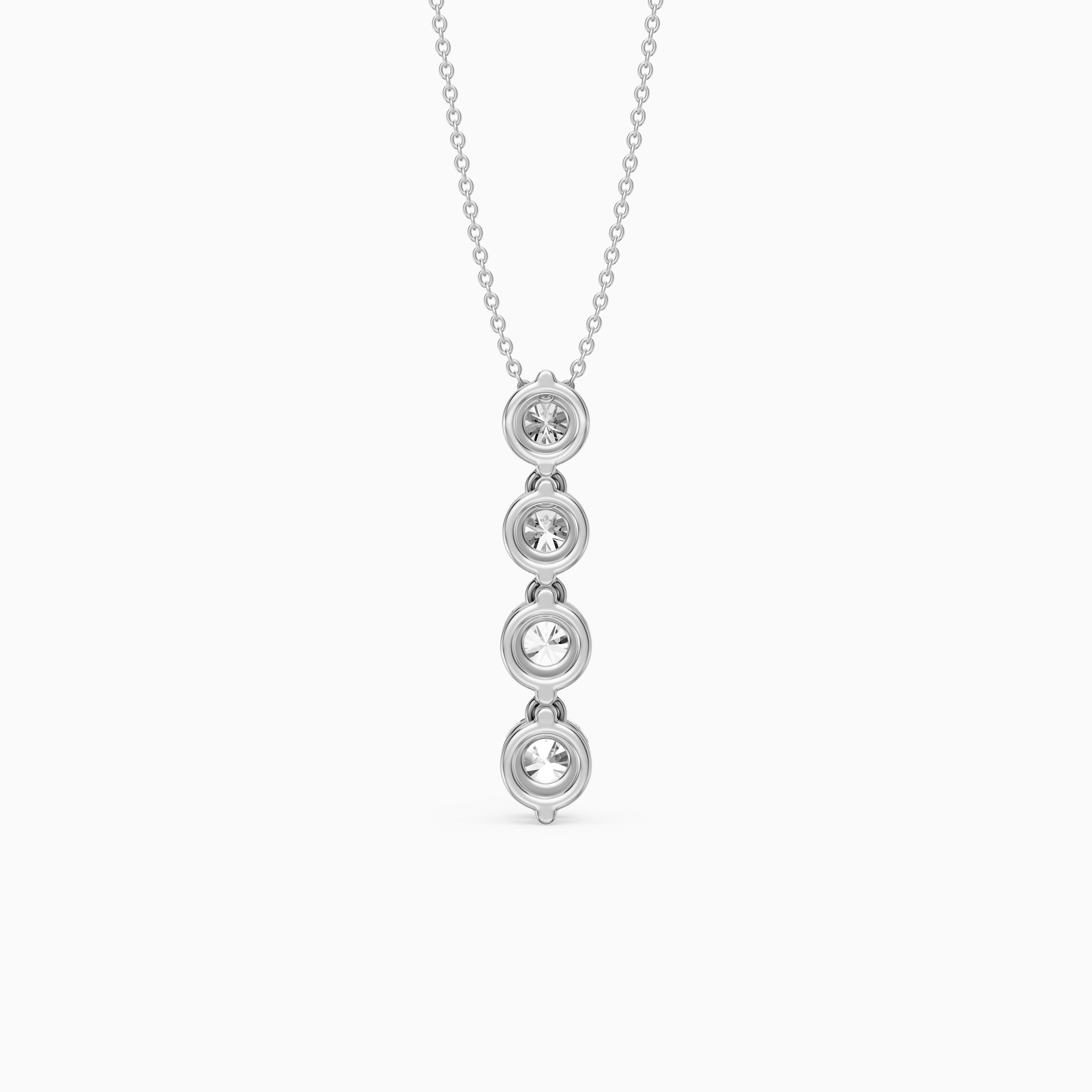 Daniela Round Lab Grown Diamond Vertical Drop Pendant
