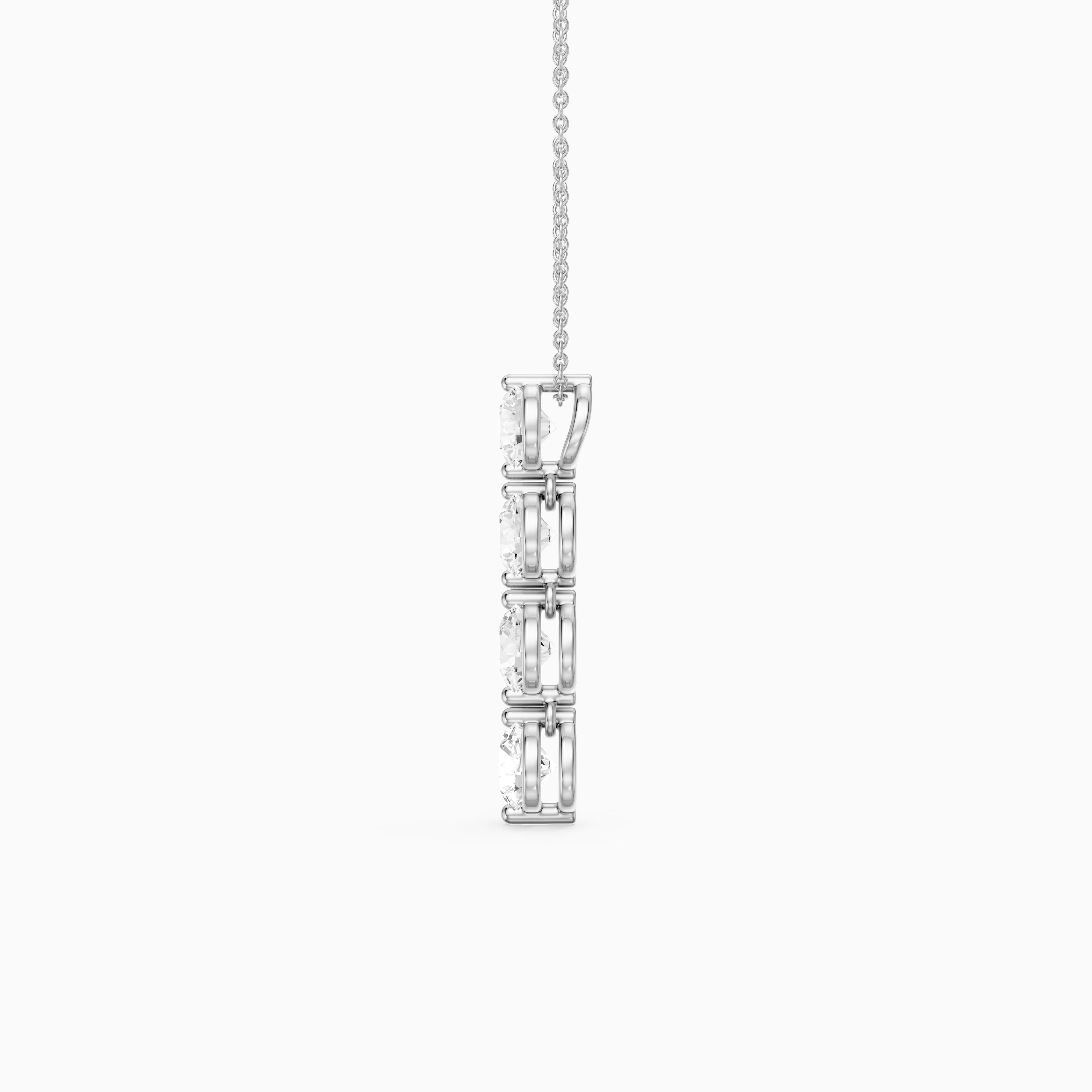 Daniela Round Lab Grown Diamond Vertical Drop Pendant