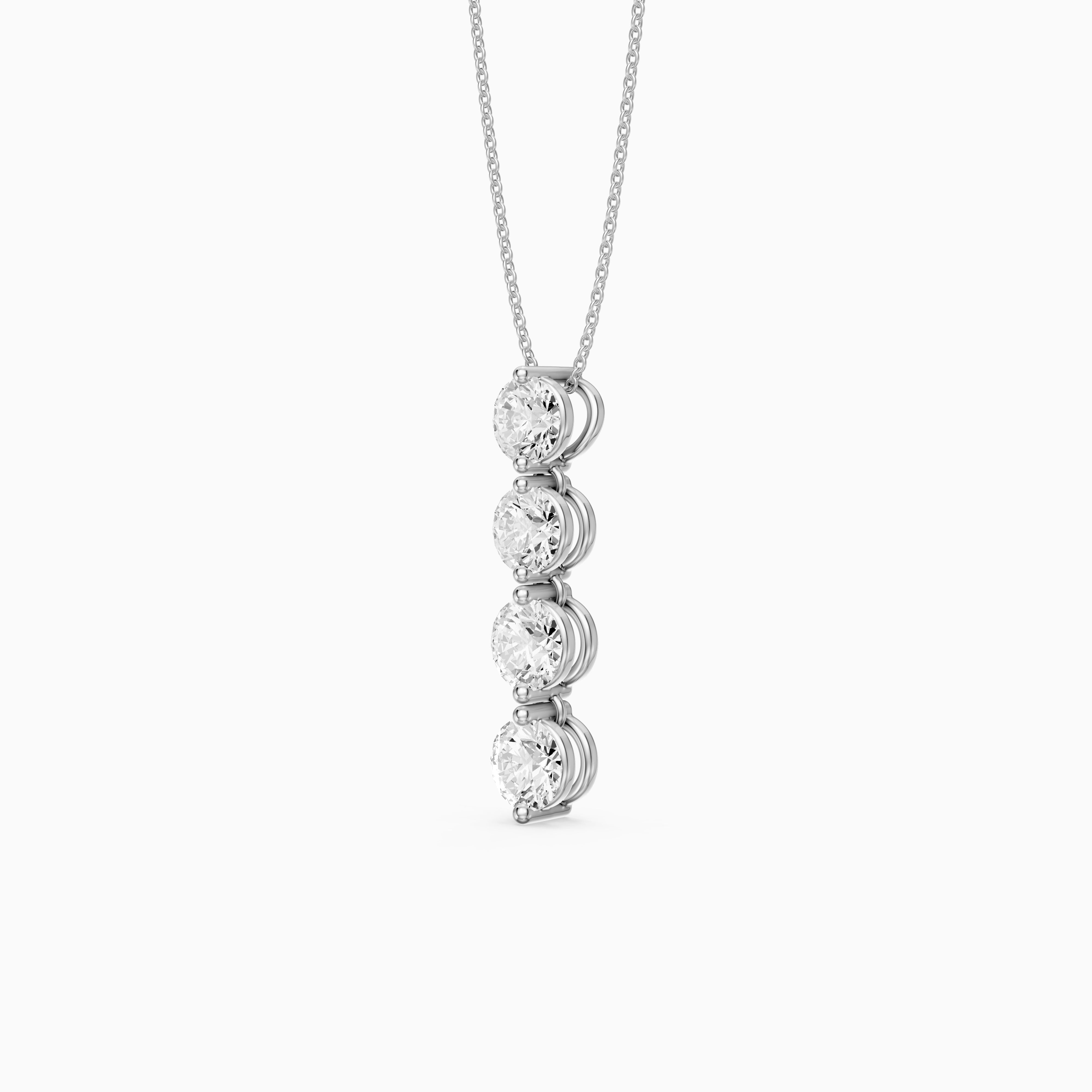 Daniela Round Lab Grown Diamond Vertical Drop Pendant