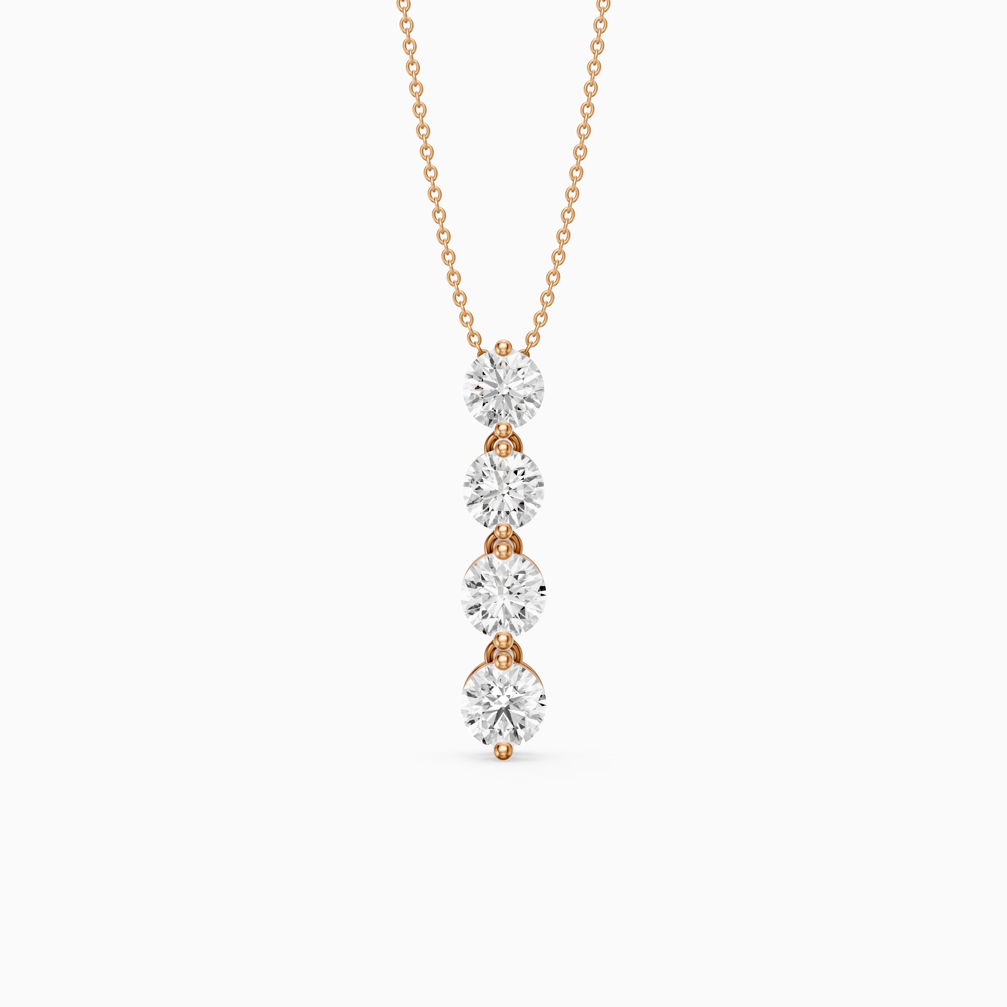 Daniela Round Lab Grown Diamond Vertical Drop Pendant