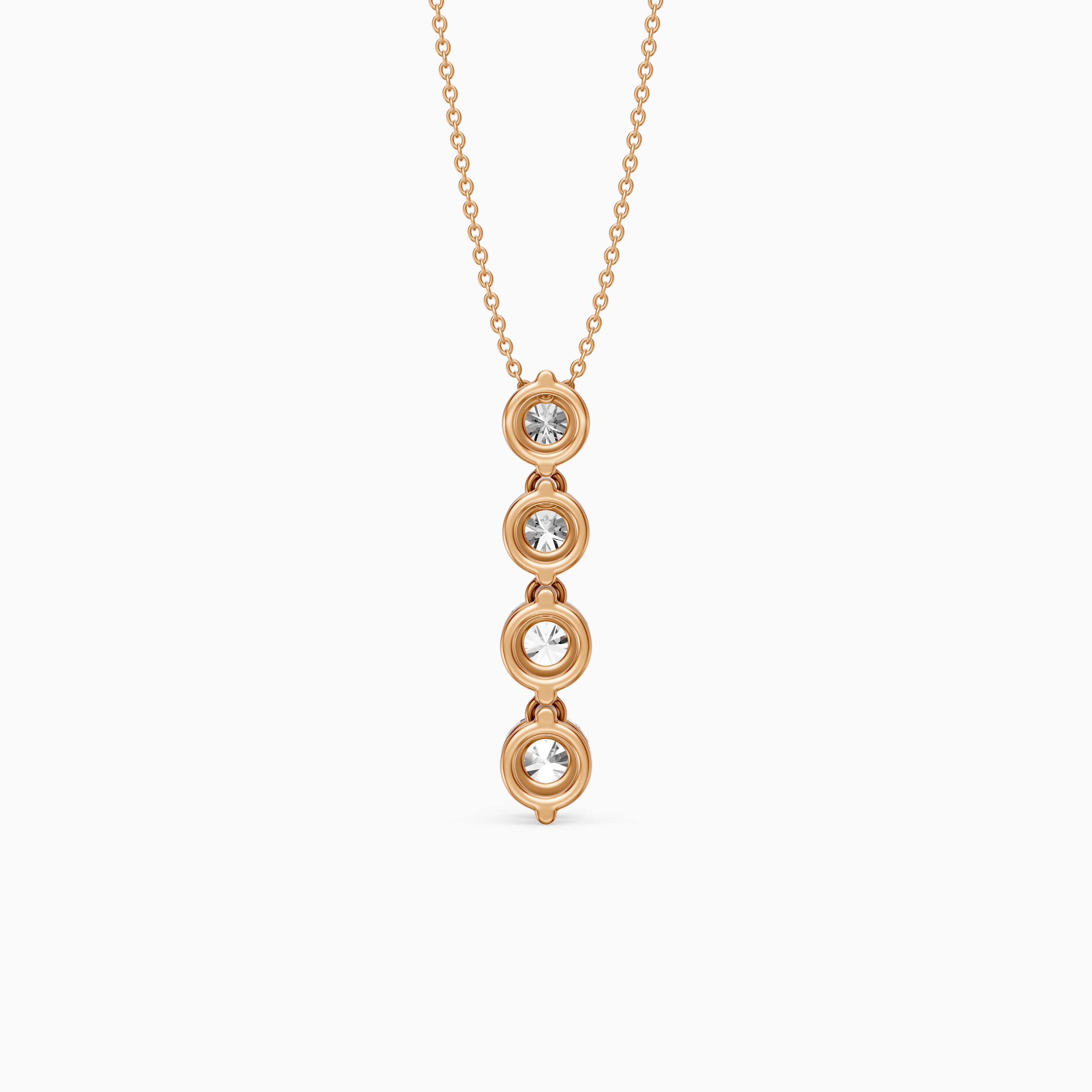 Daniela Round Lab Grown Diamond Vertical Drop Pendant