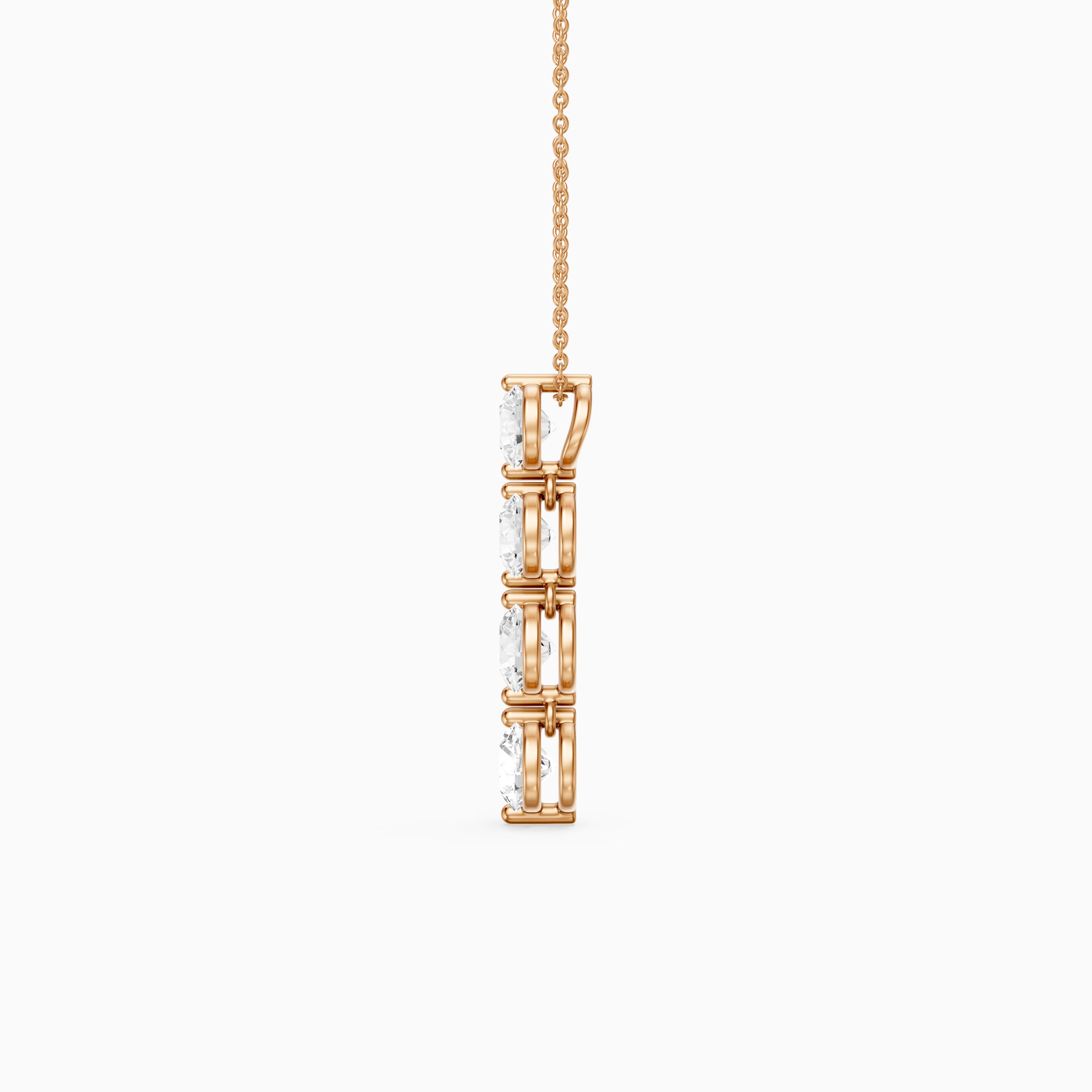 Daniela Round Lab Grown Diamond Vertical Drop Pendant