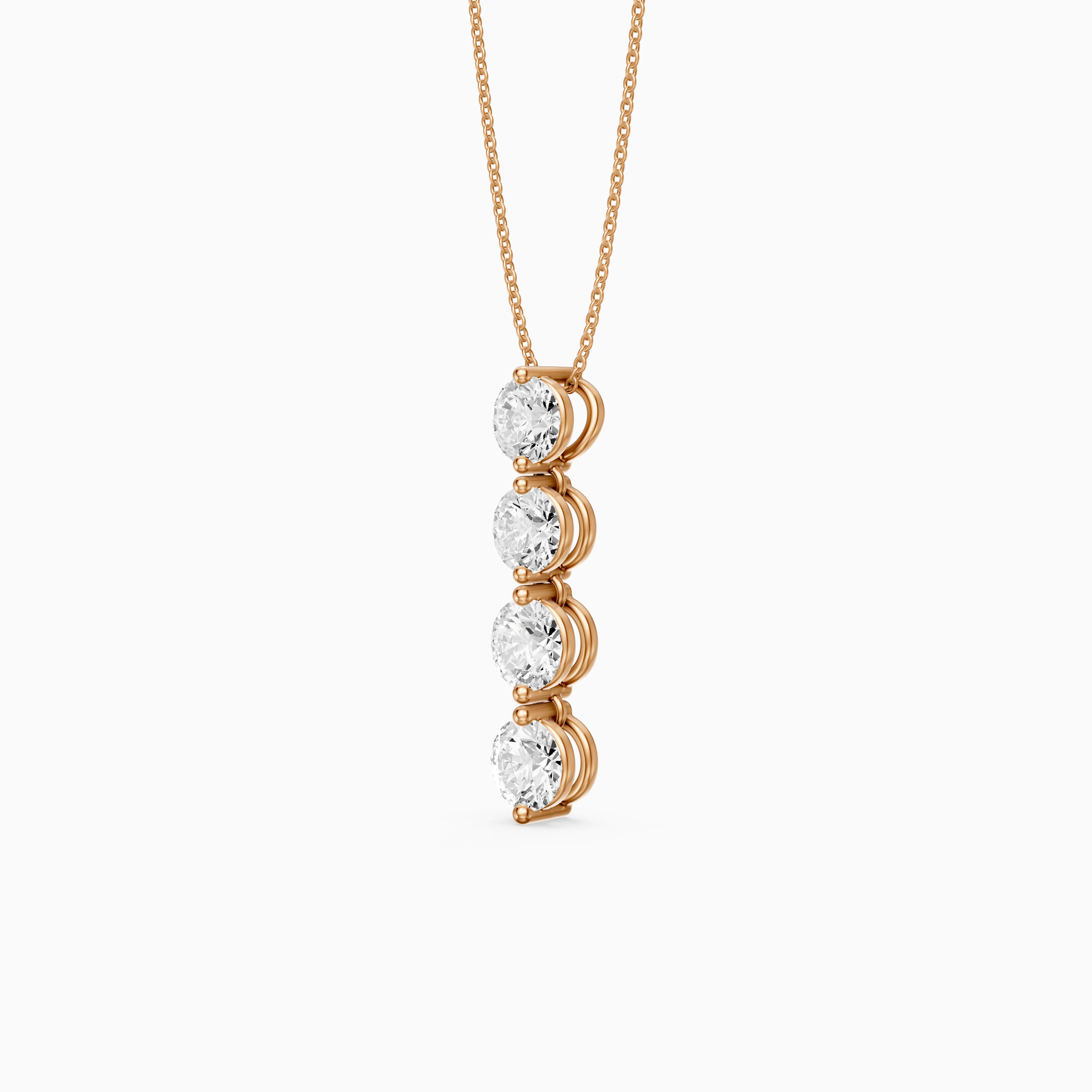 Daniela Round Lab Grown Diamond Vertical Drop Pendant