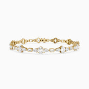 Remy Pear Oval with Bezeled Emerald Cut Lab Grown Diamond Tennis Bracelet