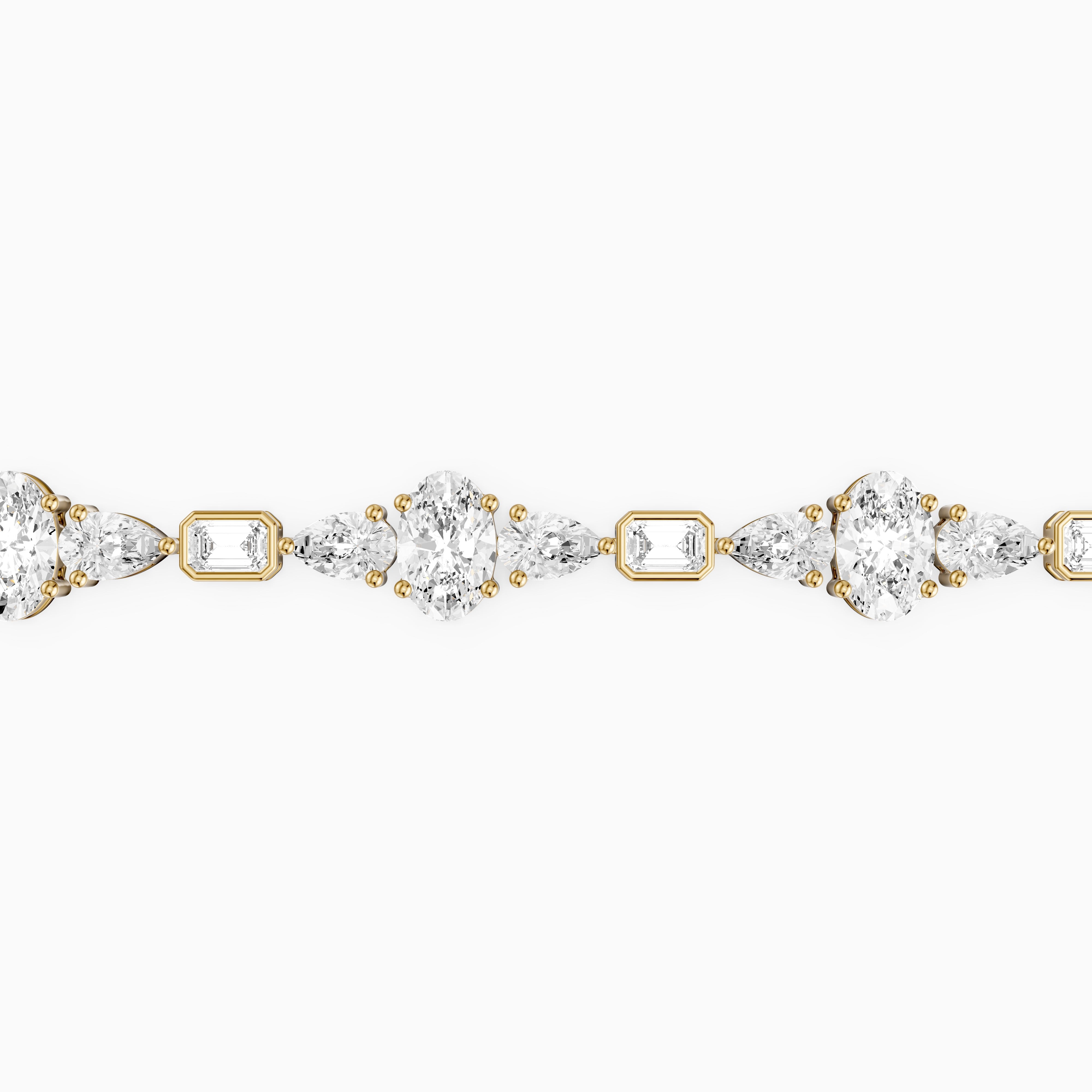 Remy Pear Oval with Bezeled Emerald Cut Lab Grown Diamond Tennis Bracelet