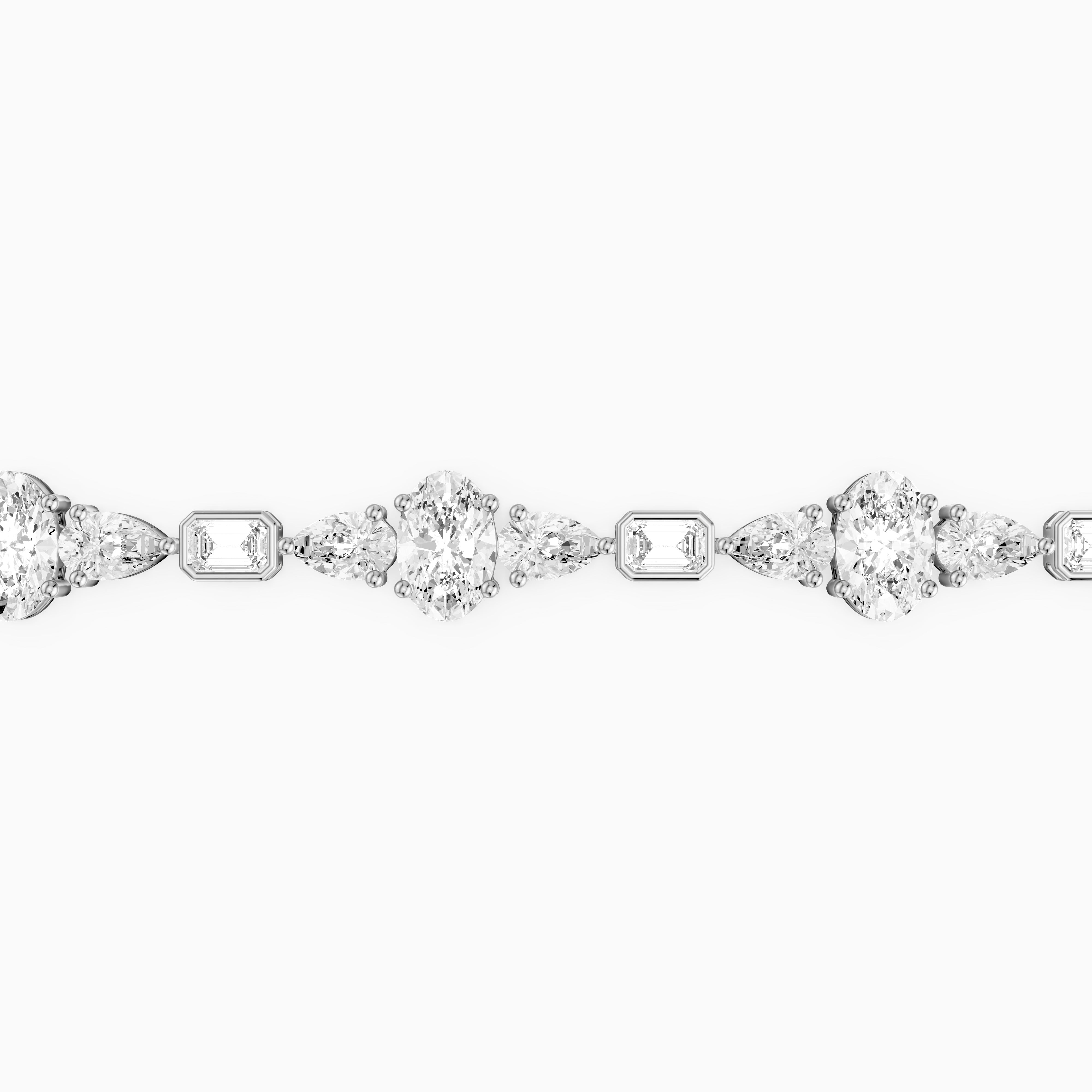 Remy Pear Oval with Bezeled Emerald Cut Lab Grown Diamond Tennis Bracelet