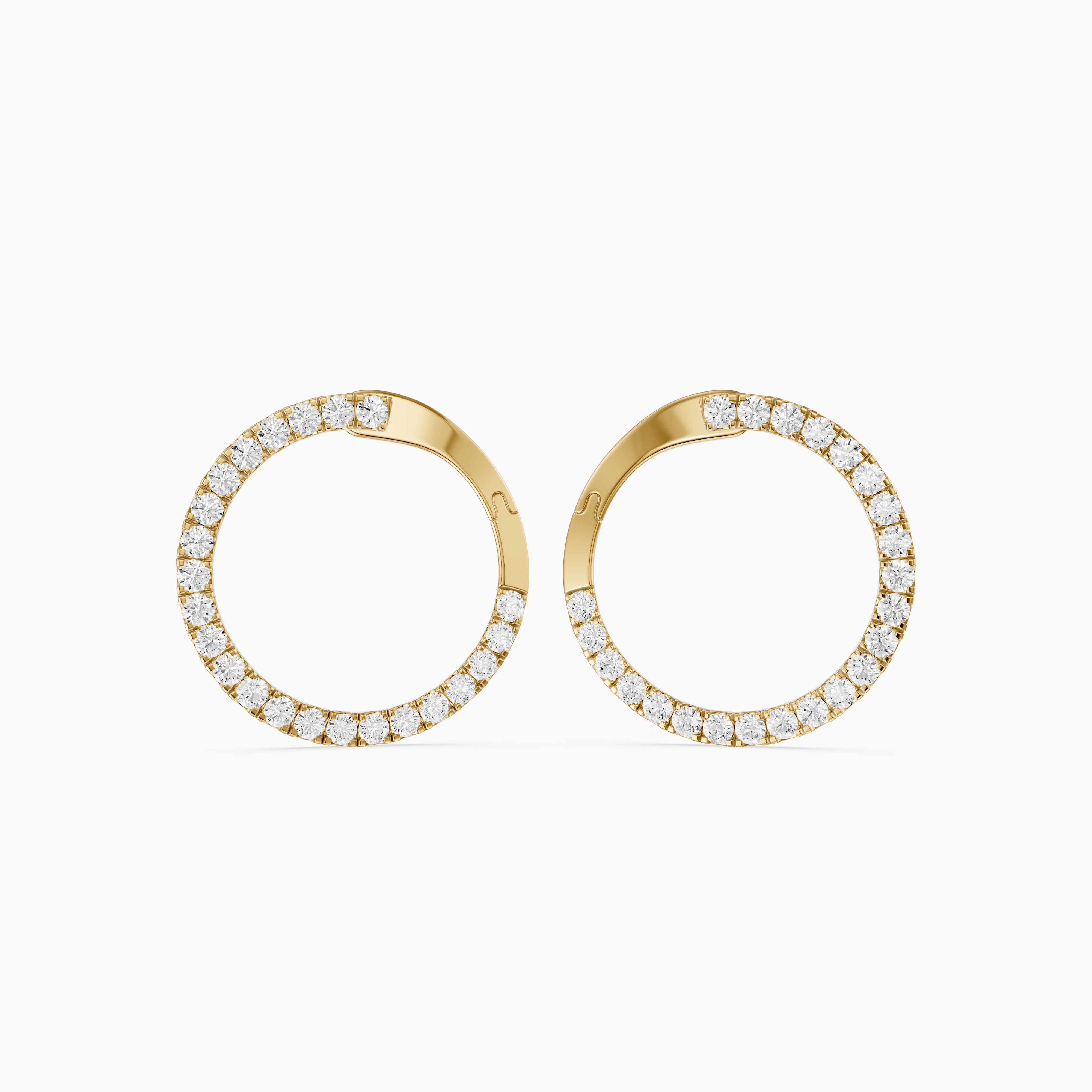 Lieve Round Cut Lab Grown Diamond Flat Circle Hoop Earrings
