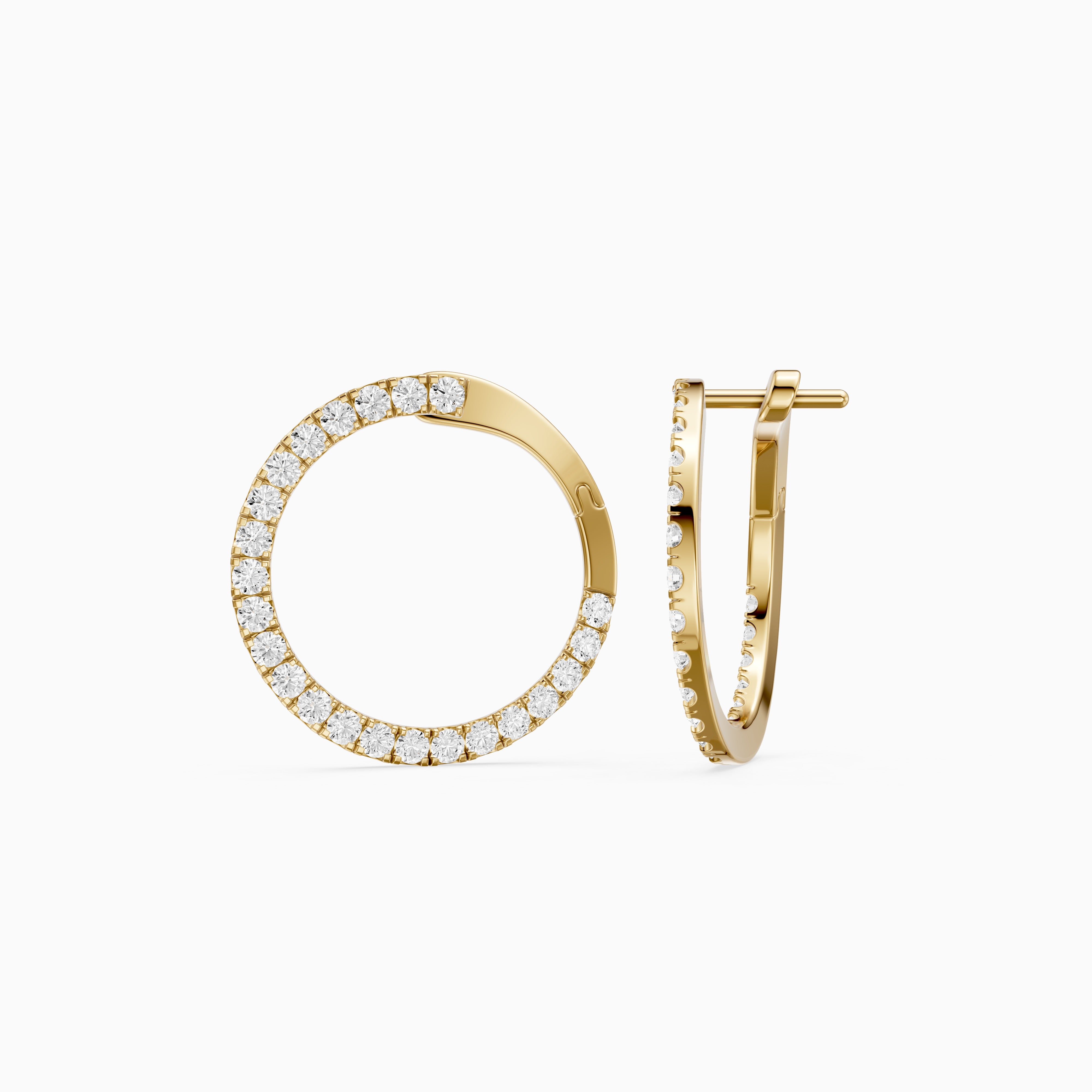Lieve Round Cut Lab Grown Diamond Flat Circle Hoop Earrings