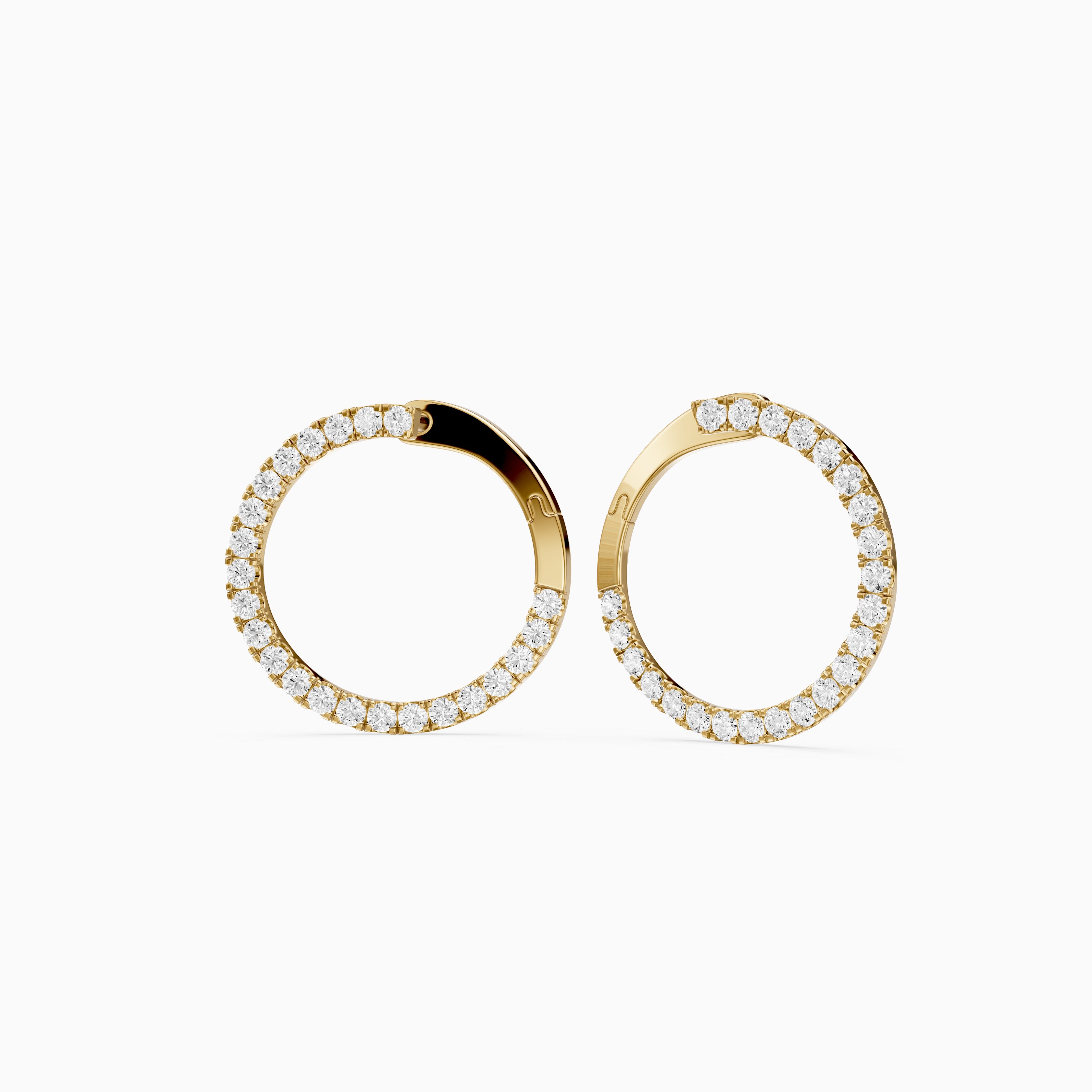 Lieve Round Cut Lab Grown Diamond Flat Circle Hoop Earrings