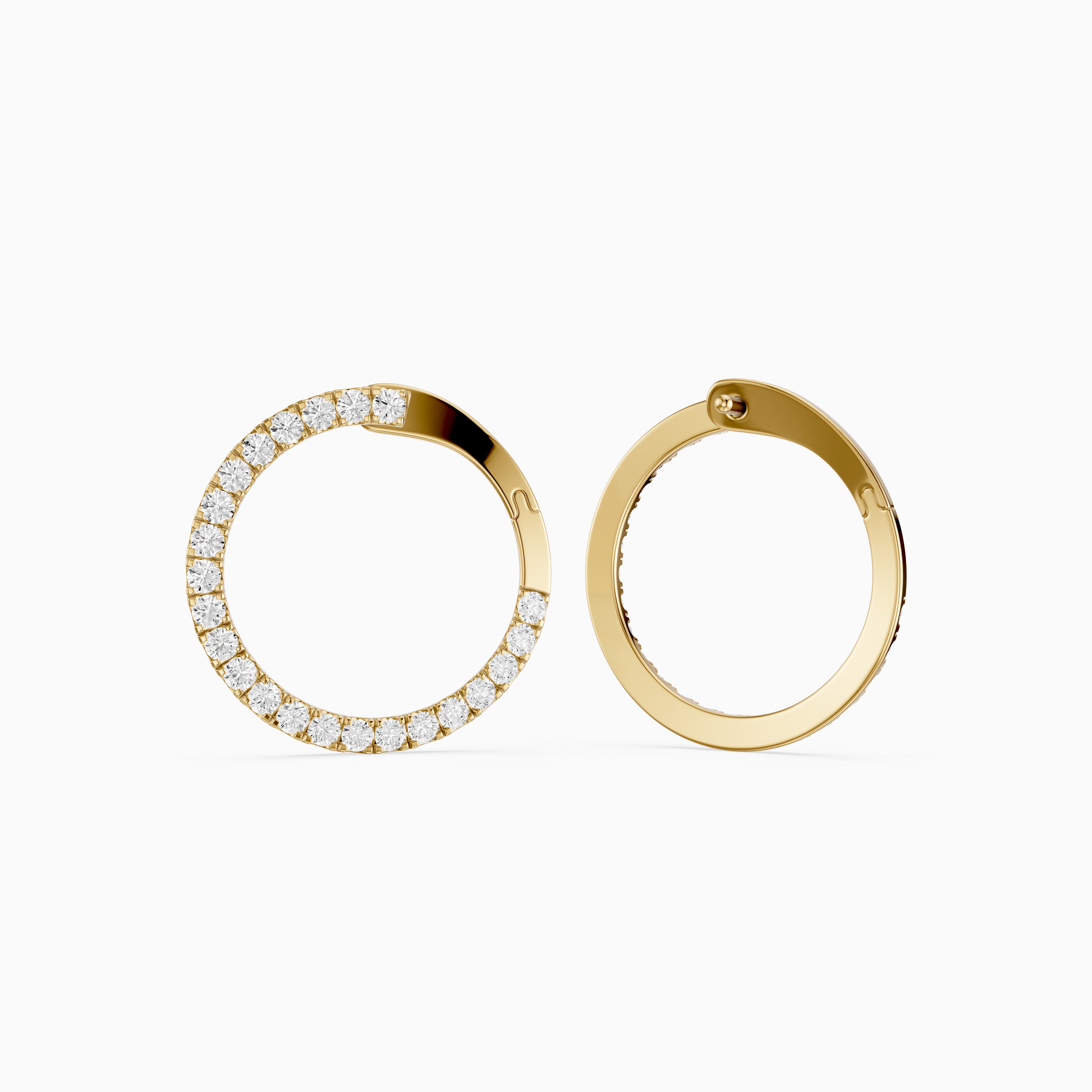 Lieve Round Cut Lab Grown Diamond Flat Circle Hoop Earrings