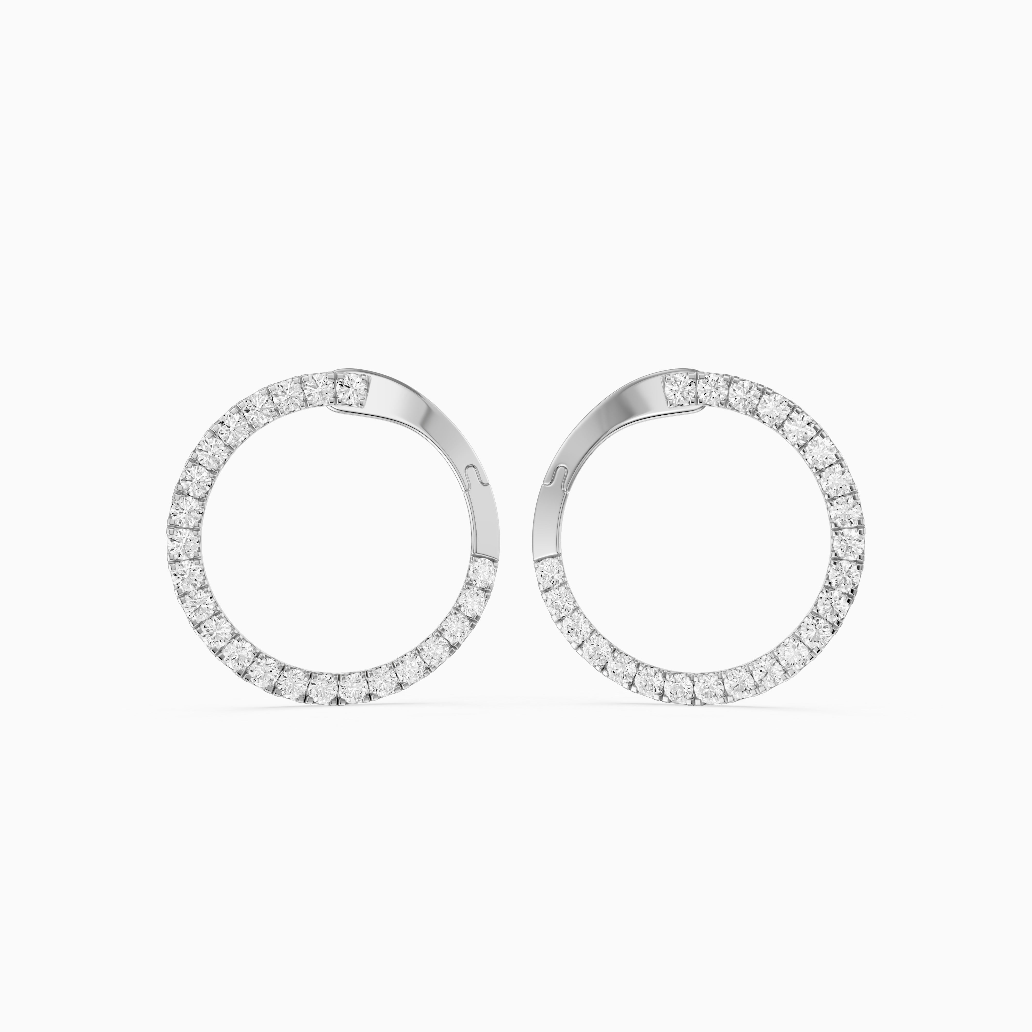 Lieve Round Cut Lab Grown Diamond Flat Circle Hoop Earrings