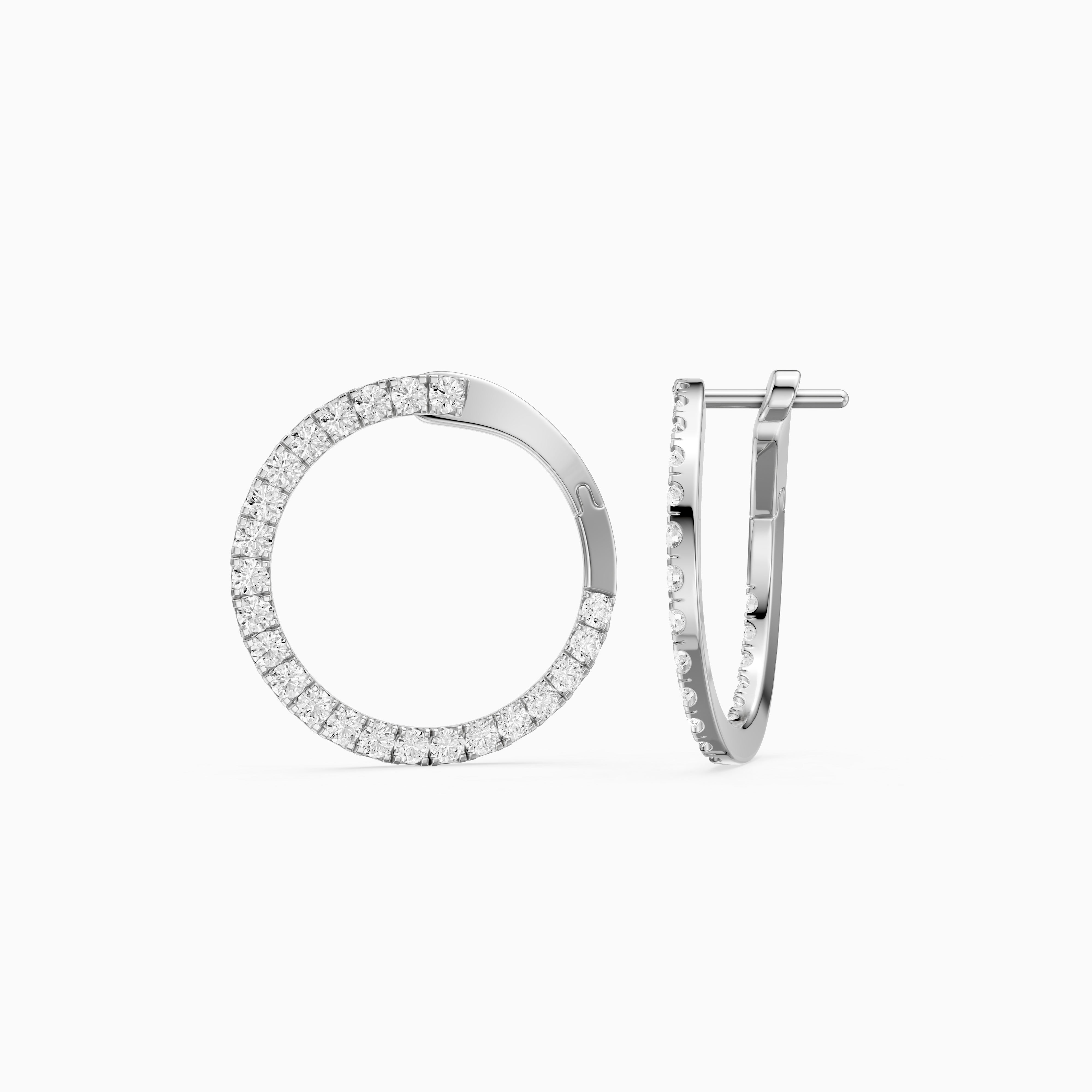 Lieve Round Cut Lab Grown Diamond Flat Circle Hoop Earrings