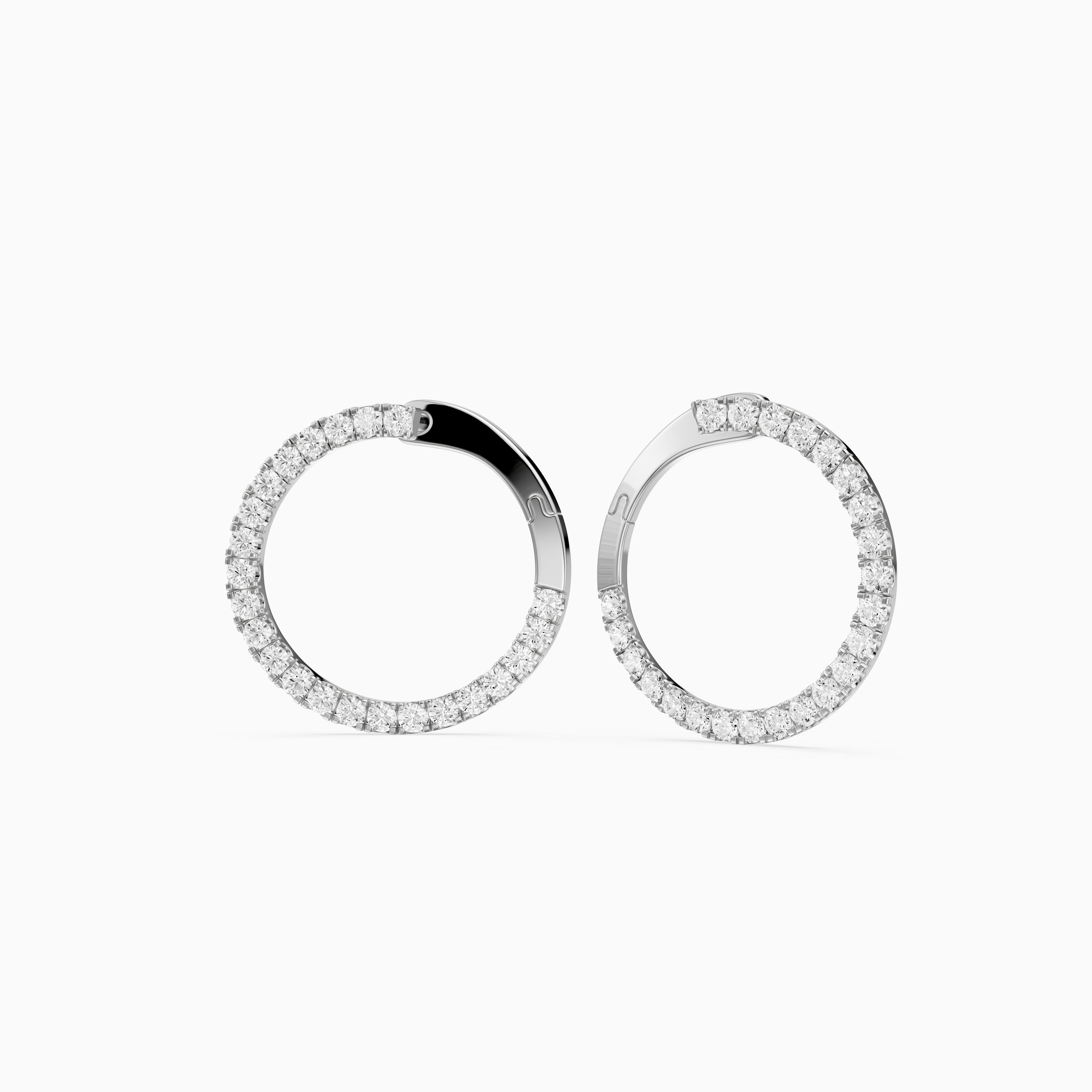 Lieve Round Cut Lab Grown Diamond Flat Circle Hoop Earrings
