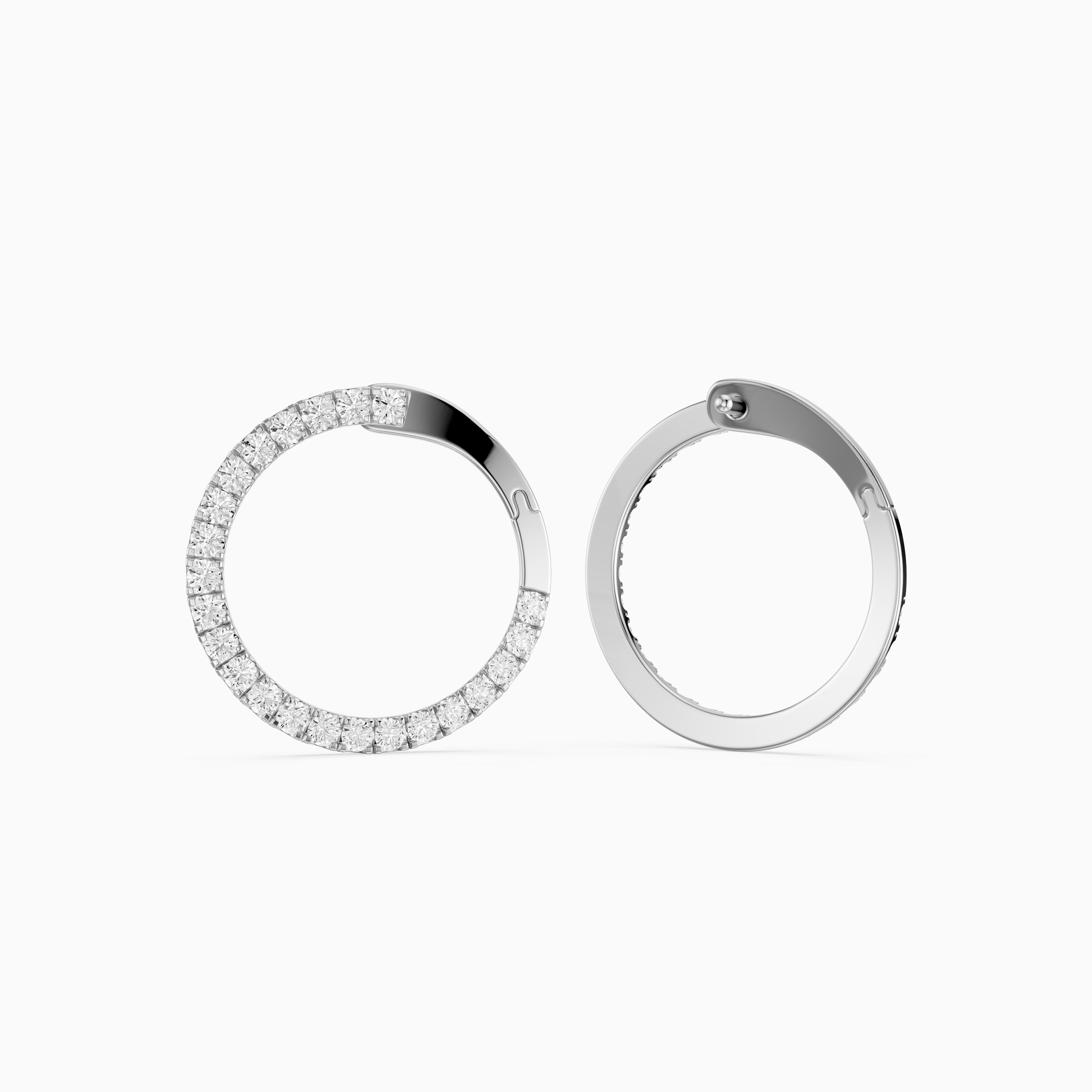 Lieve Round Cut Lab Grown Diamond Flat Circle Hoop Earrings