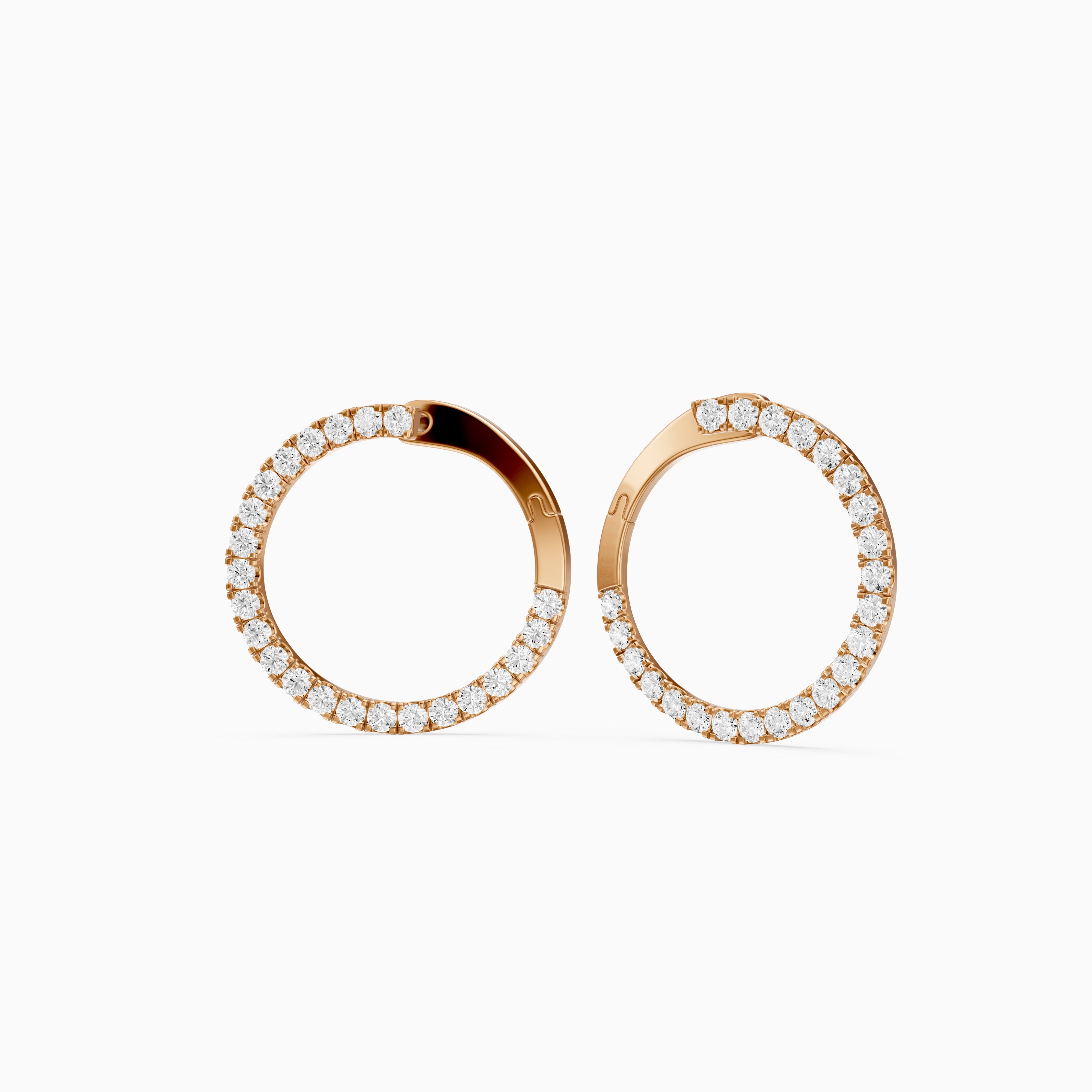 Lieve Round Cut Lab Grown Diamond Flat Circle Hoop Earrings