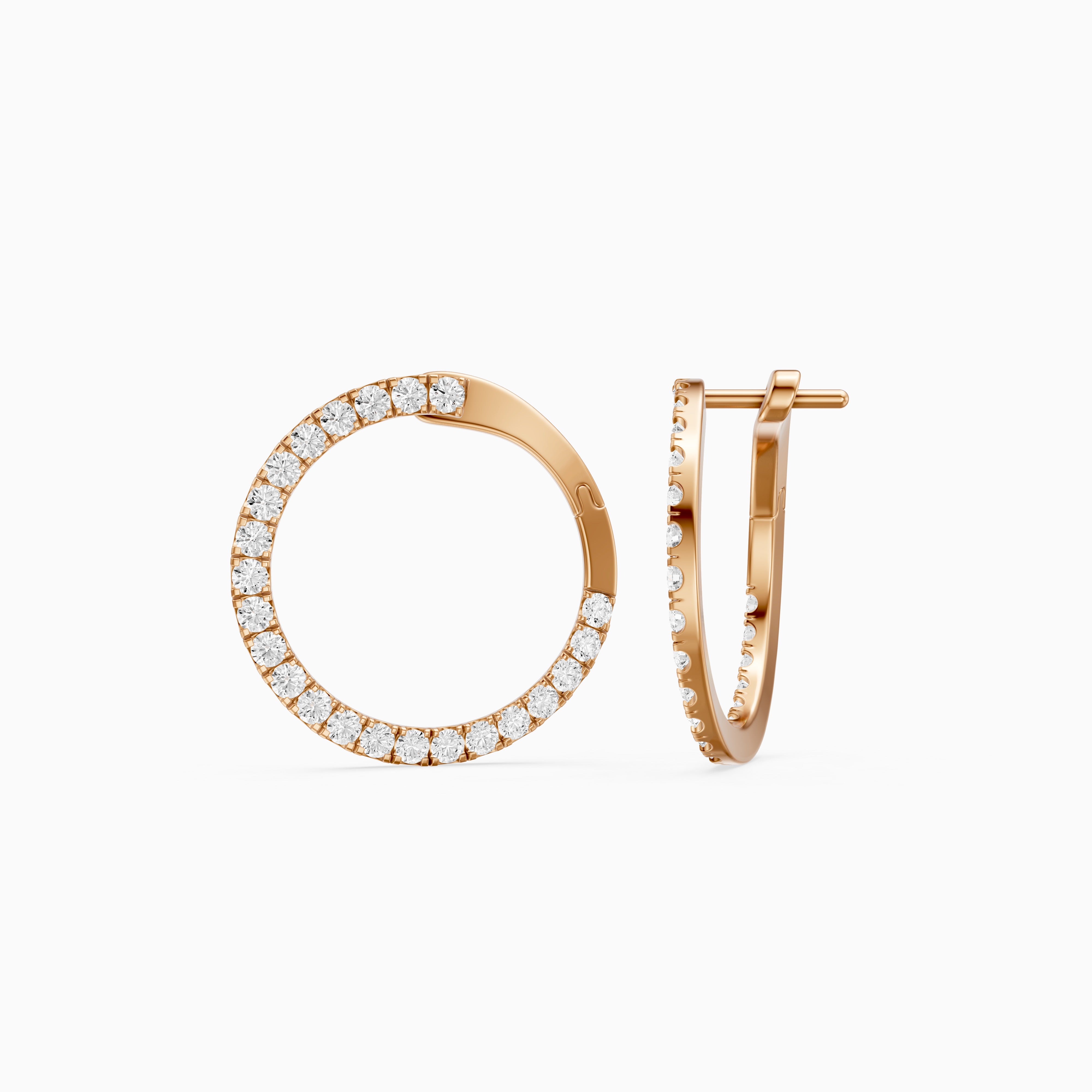 Lieve Round Cut Lab Grown Diamond Flat Circle Hoop Earrings