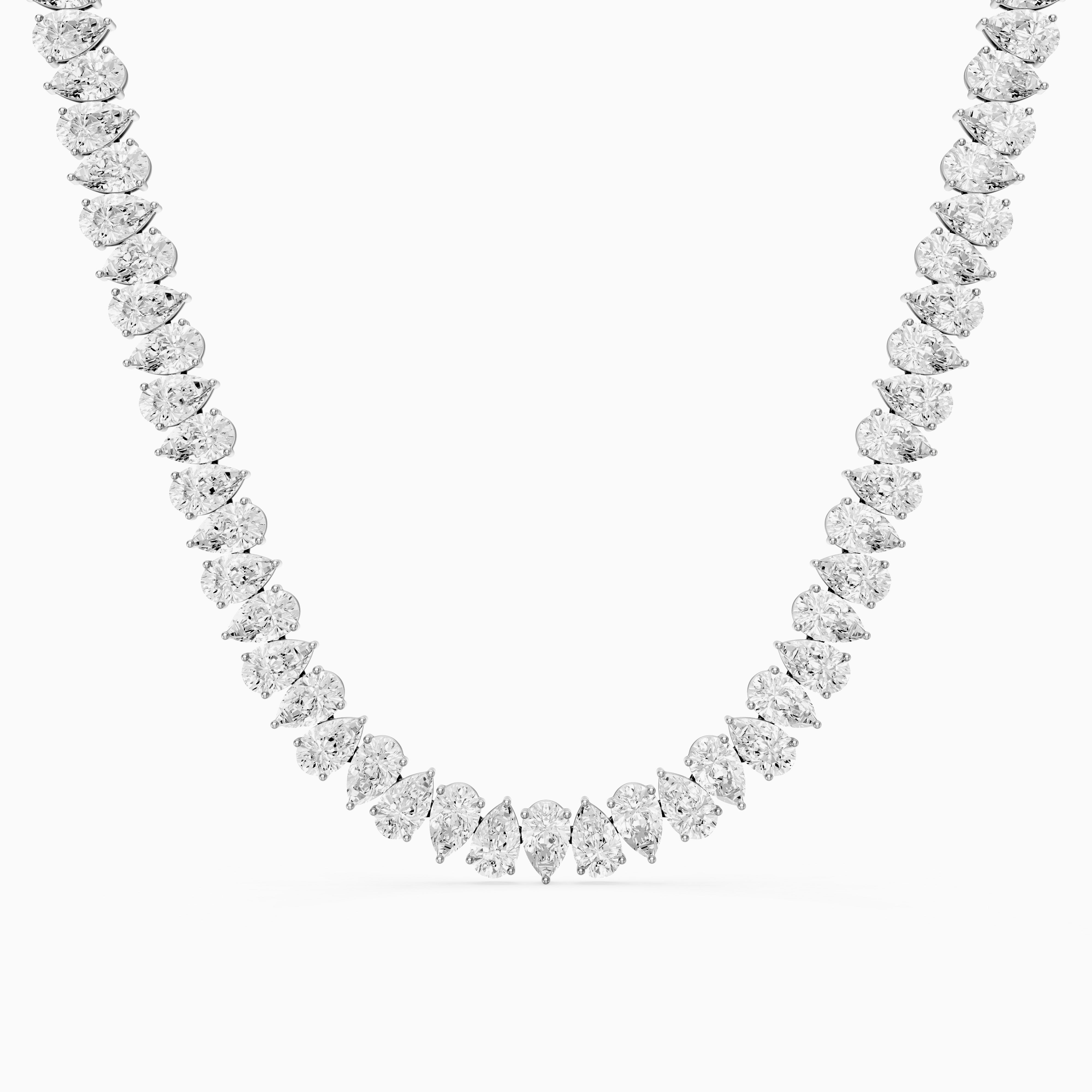 Shiloh Opposing Pear Lab Grown Diamond Tennis Necklace