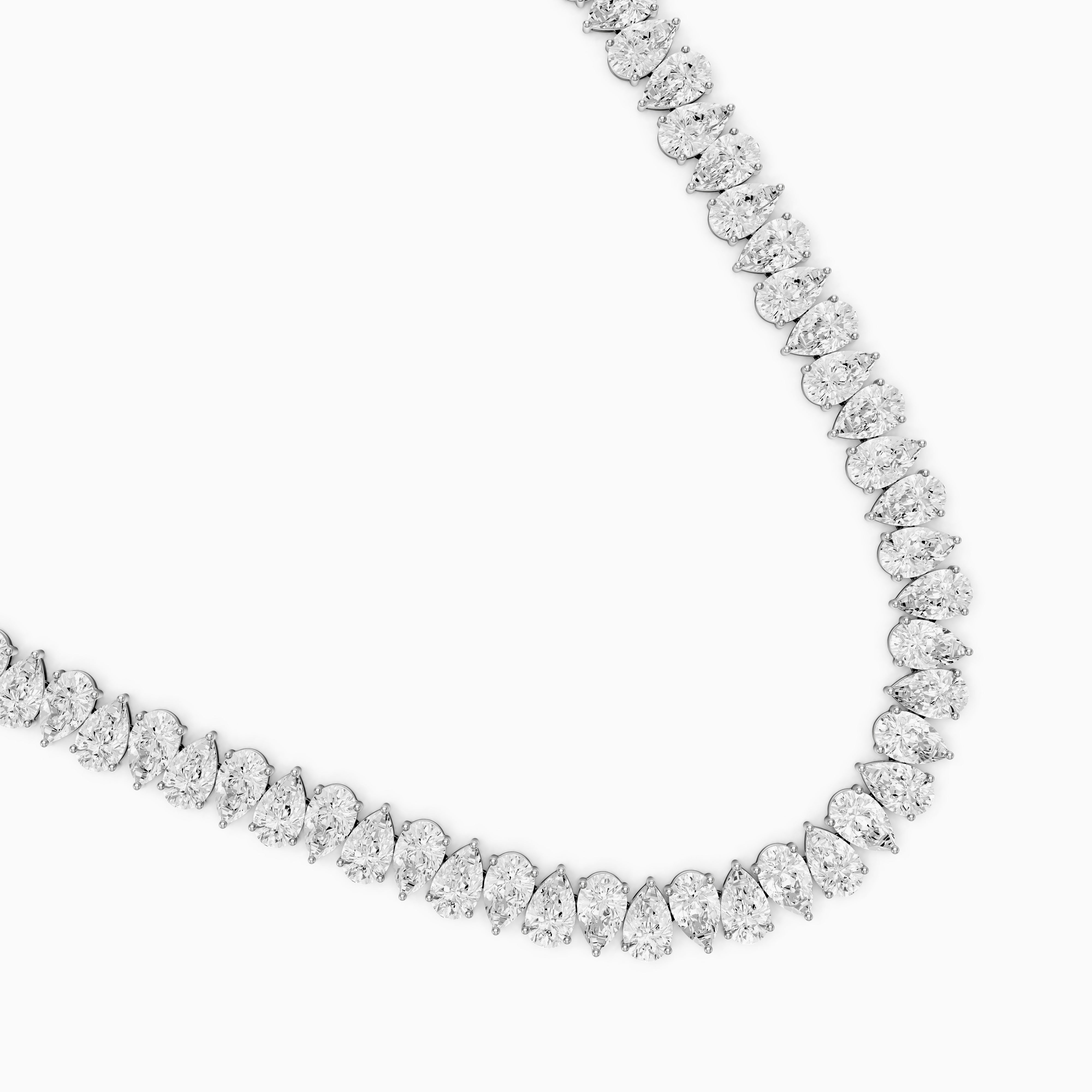 Shiloh Opposing Pear Lab Grown Diamond Tennis Necklace