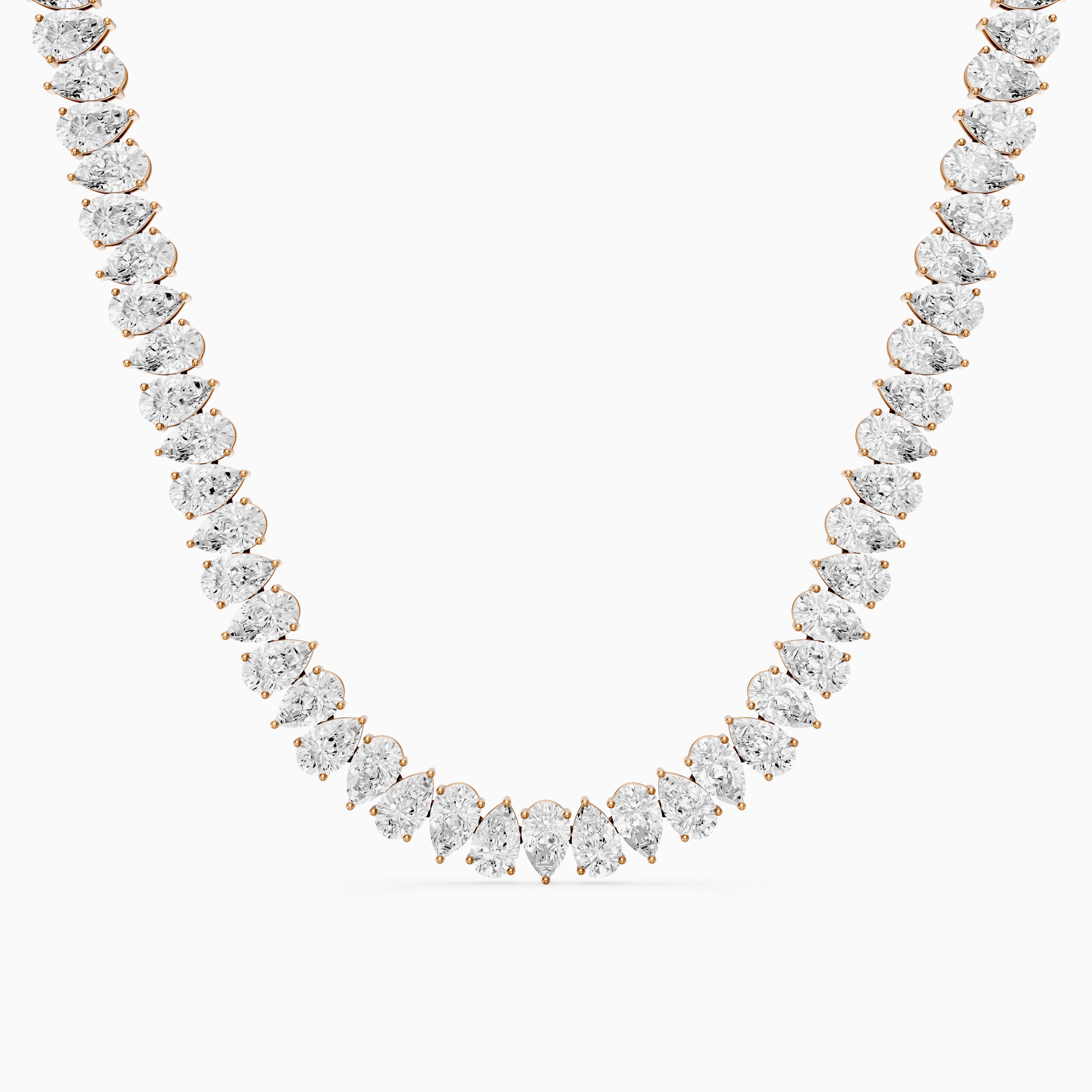 Shiloh Opposing Pear Lab Grown Diamond Tennis Necklace
