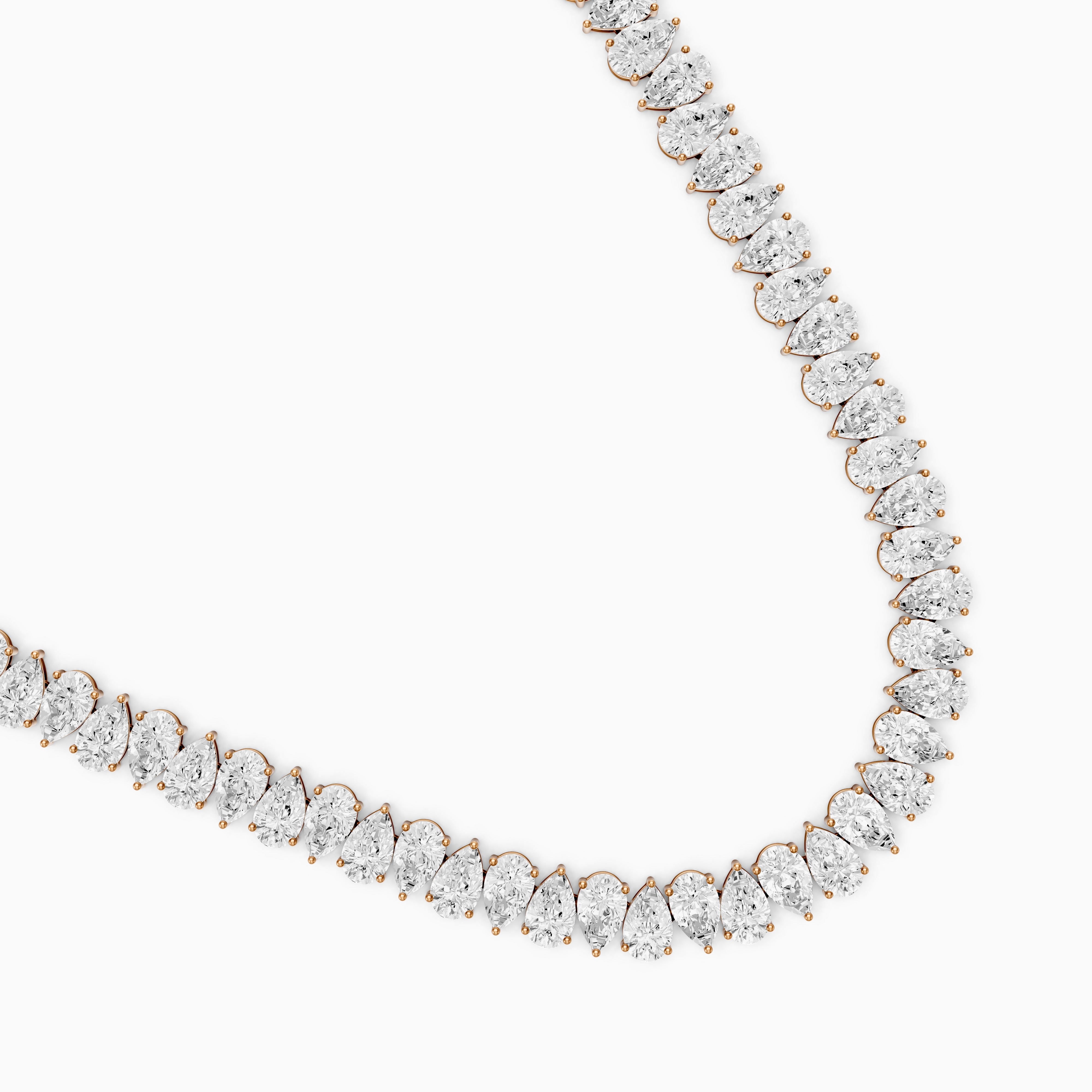 Shiloh Opposing Pear Lab Grown Diamond Tennis Necklace