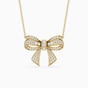 Kimberly Round Lab Grown Diamond Bow Pendant