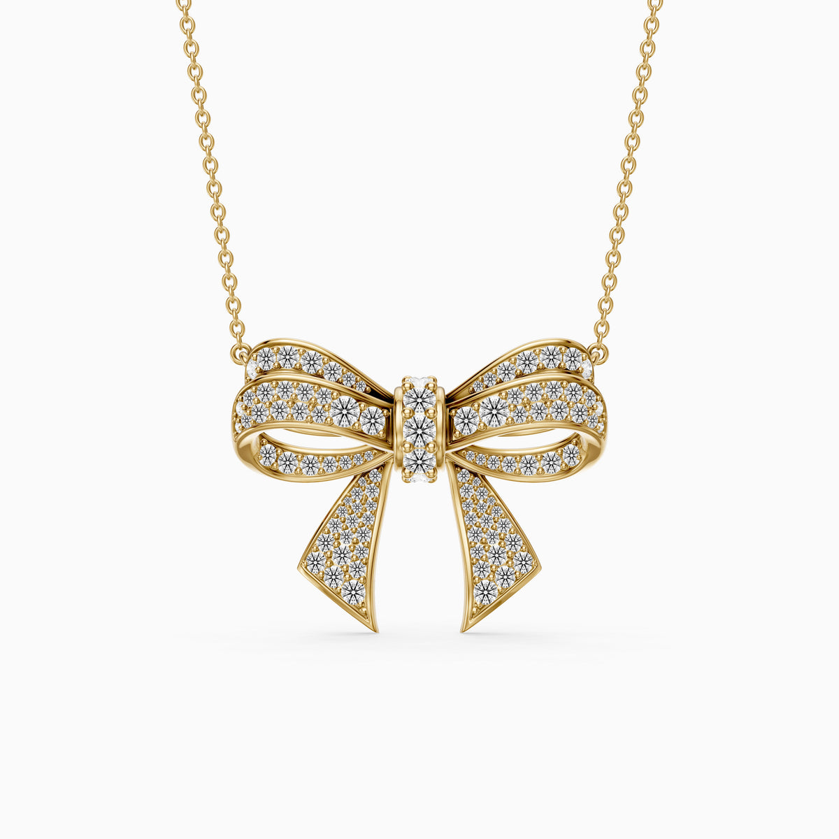 Kimberly Round Lab Grown Diamond Bow Pendant