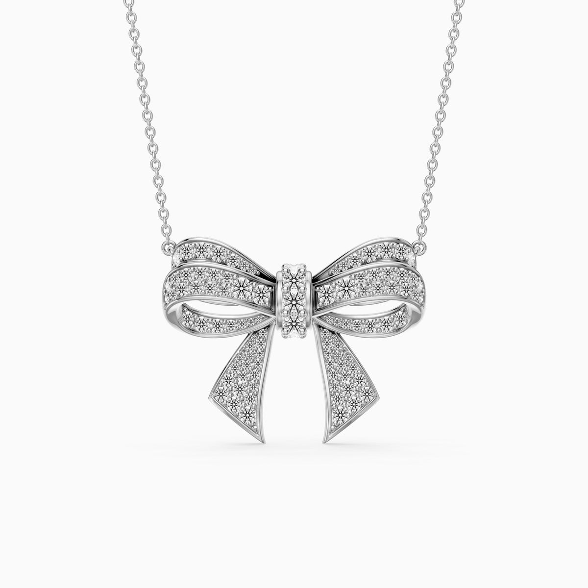 Kimberly Round Lab Grown Diamond Bow Pendant
