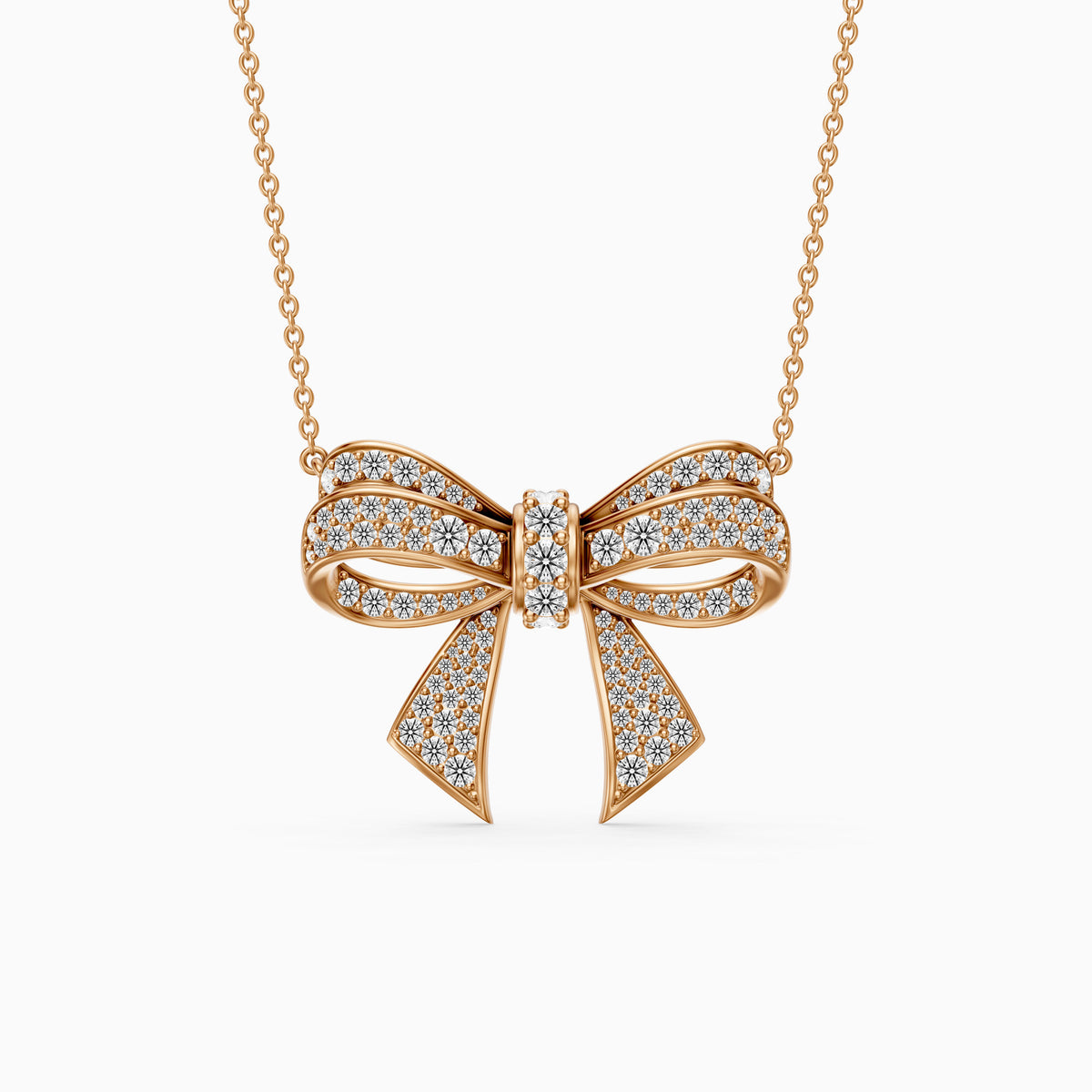 Kimberly Round Lab Grown Diamond Bow Pendant