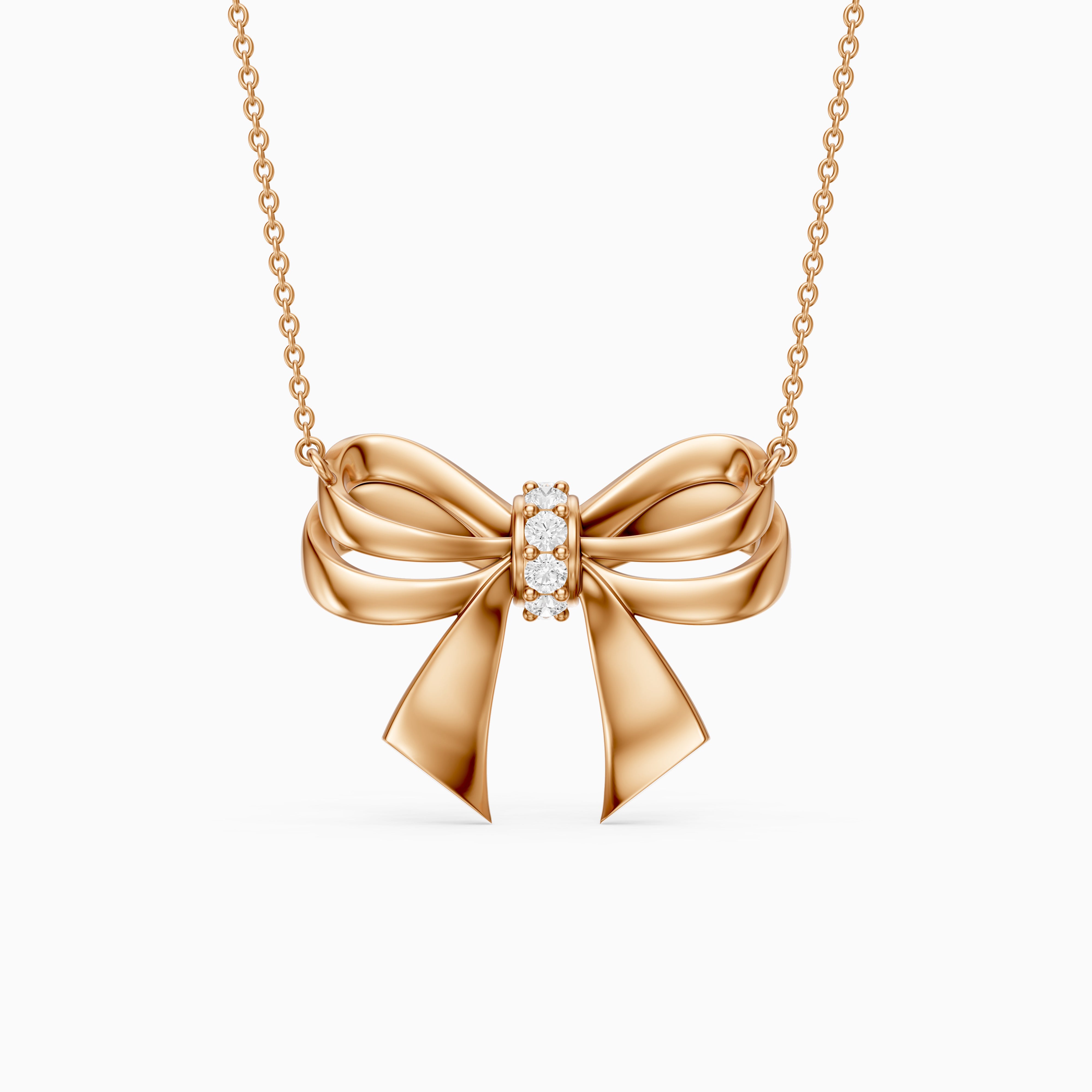 Kimberly Round Lab Grown Diamond Bow Pendant