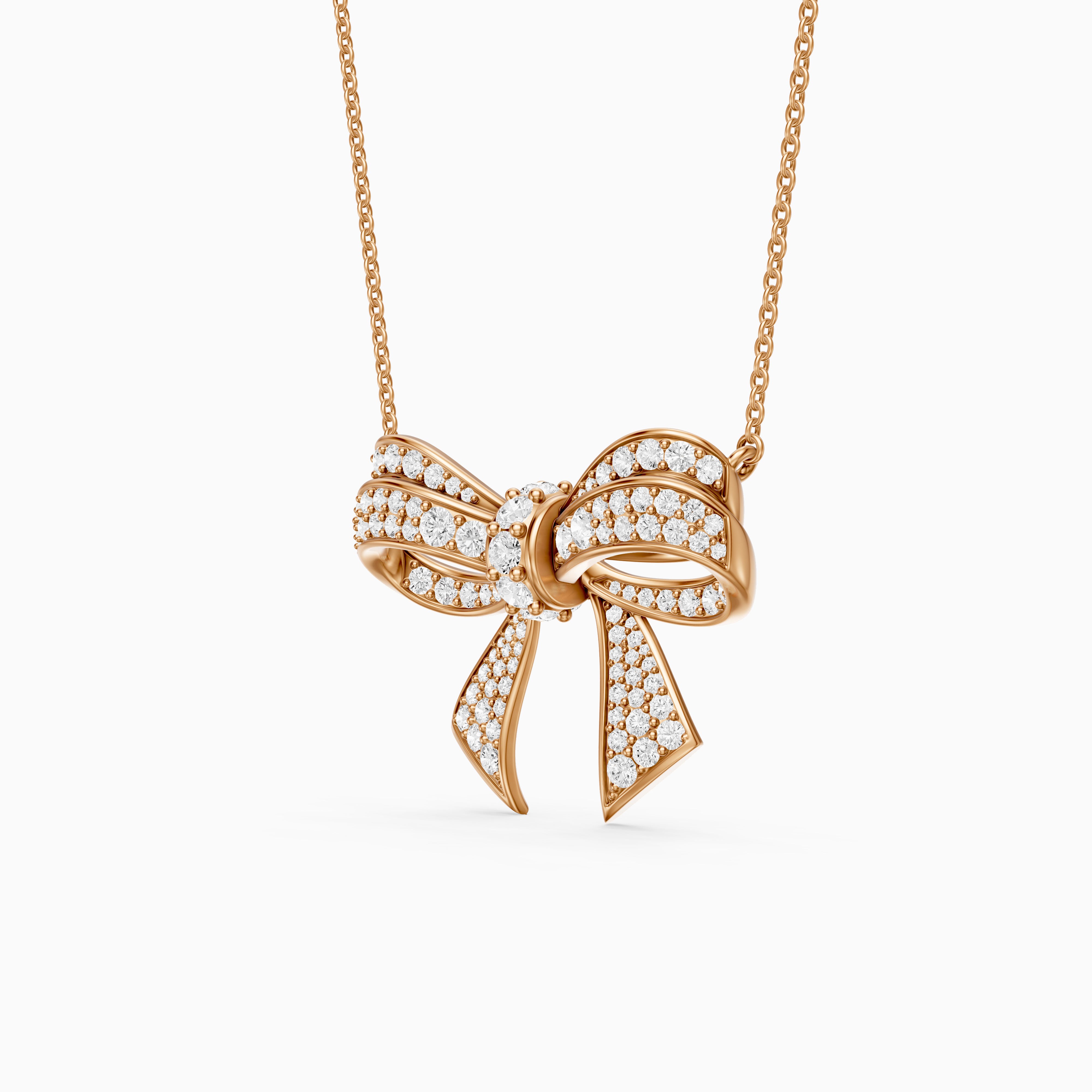 Kimberly Round Lab Grown Diamond Bow Pendant