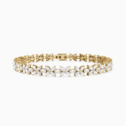 Fiorella Marquise Lab Grown Diamond Floral Bracelet with Emerald Cut Lab Diamonds