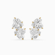 Iseult Heart Cut Lab Grown Diamond Duo Stud Earrings