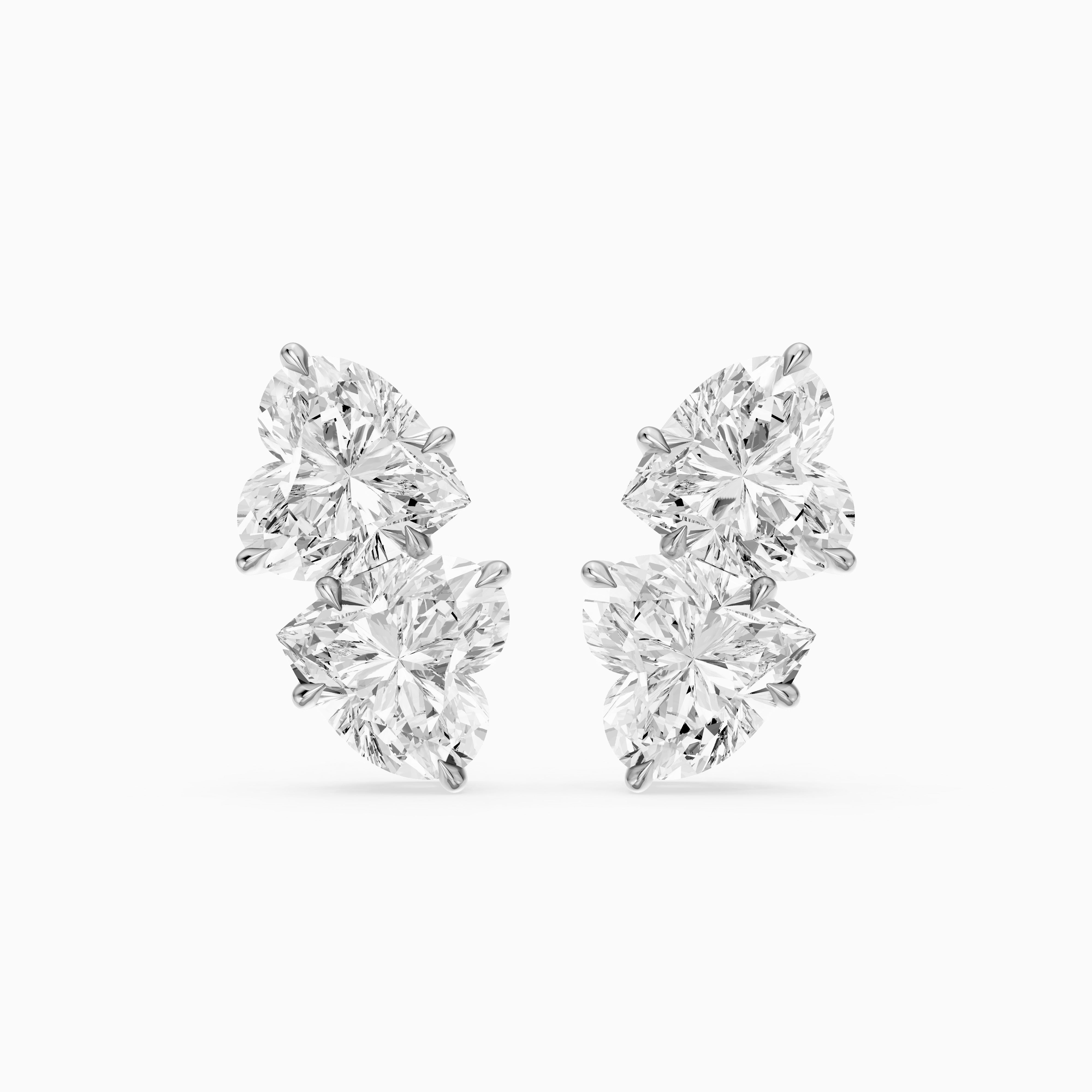 Iseult Heart Cut Lab Grown Diamond Duo Stud Earrings