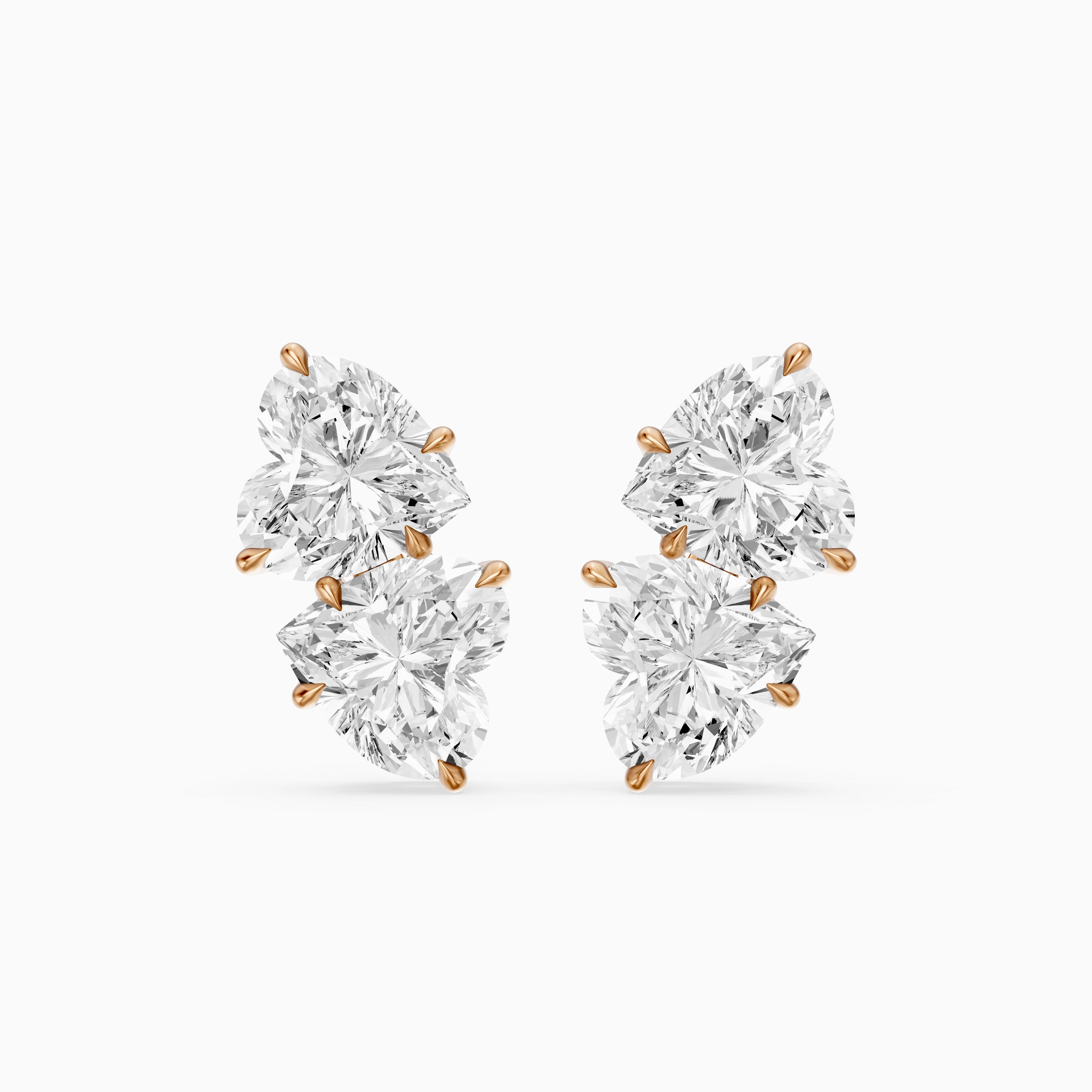 Iseult Heart Cut Lab Grown Diamond Duo Stud Earrings
