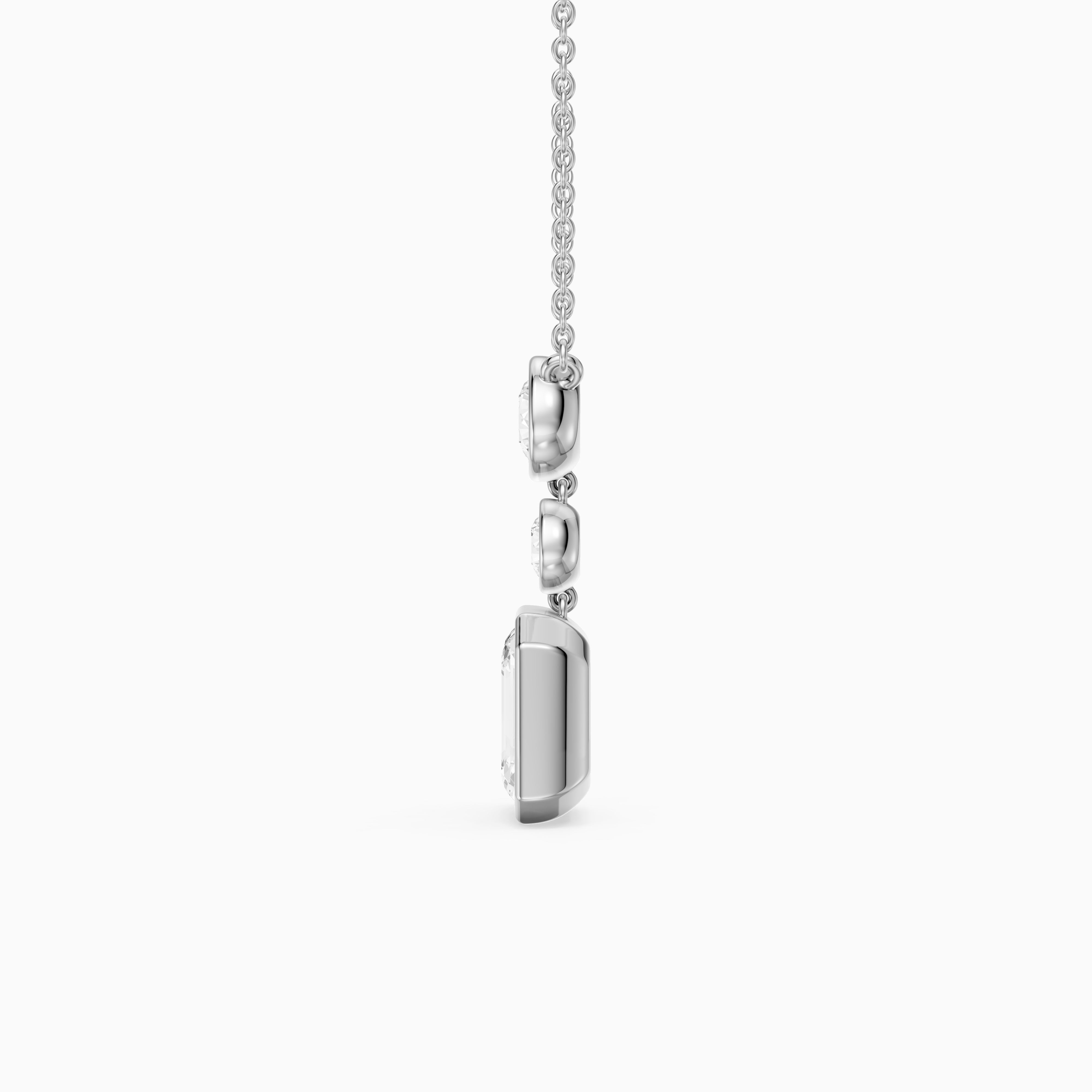 Adelina Emerald Cut Lab Grown Diamond Drop Bezel Pendant