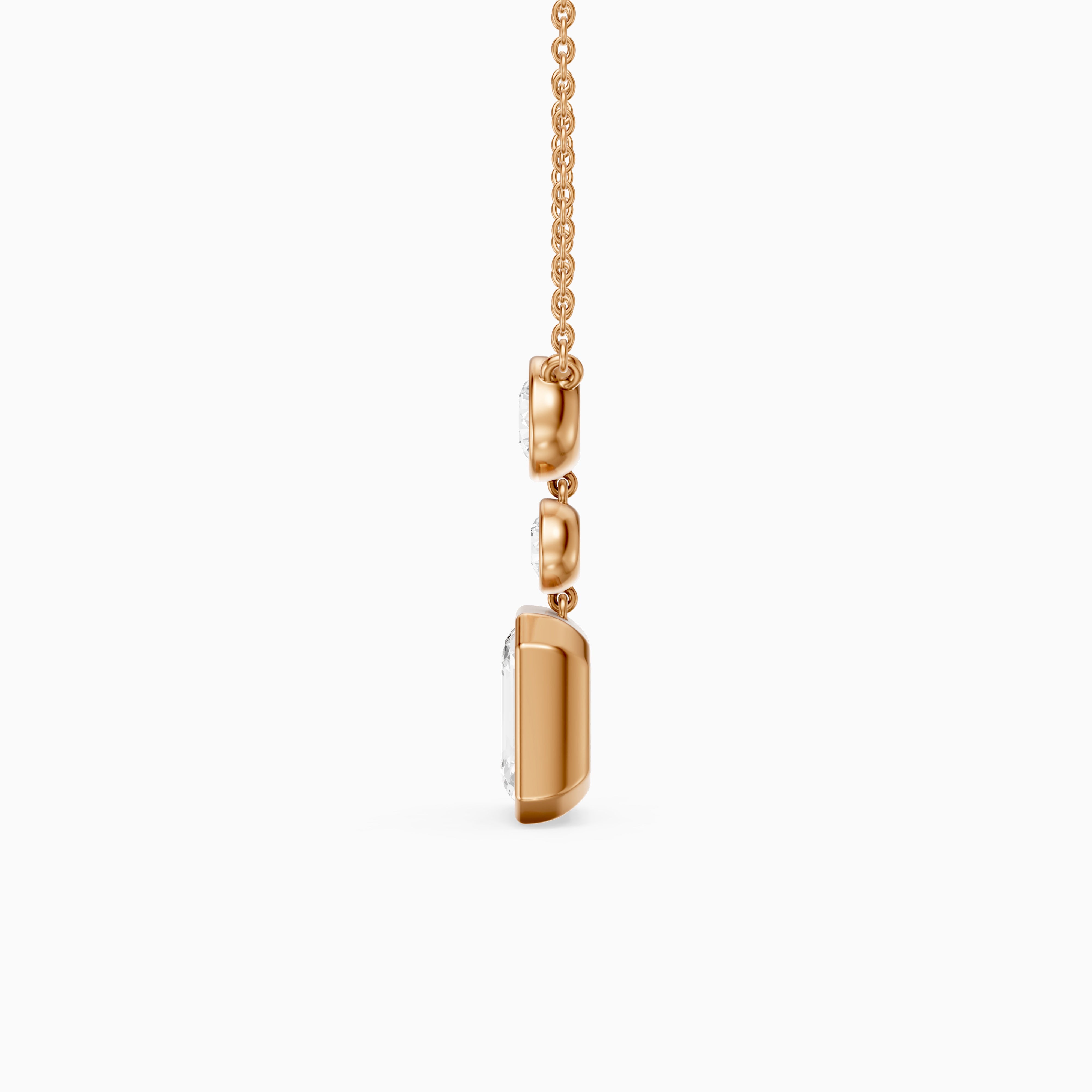 Adelina Emerald Cut Lab Grown Diamond Drop Bezel Pendant